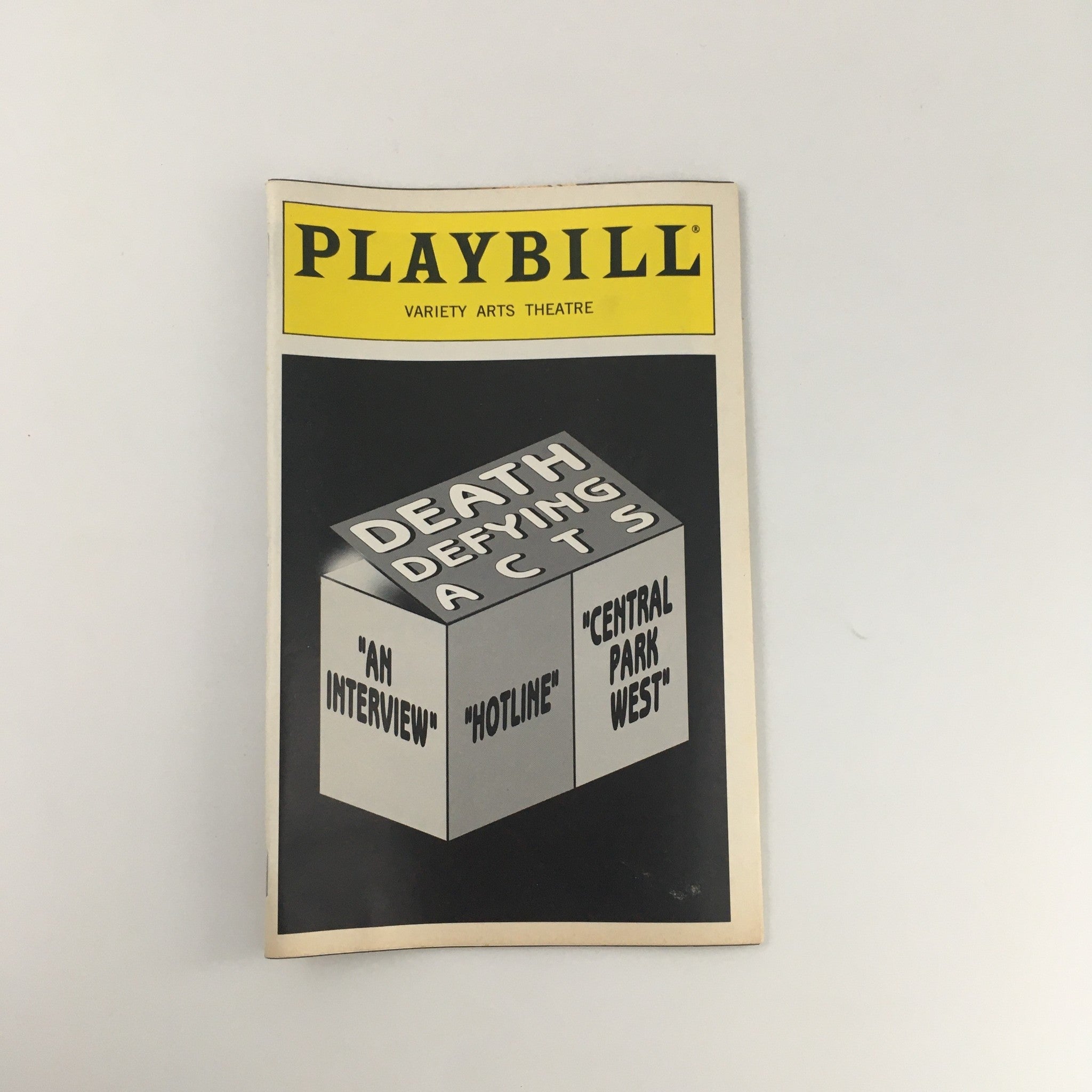 1995 Playbill Variety Arts Theatre 'Death Defying Acts' Woody Allen, David Mamet