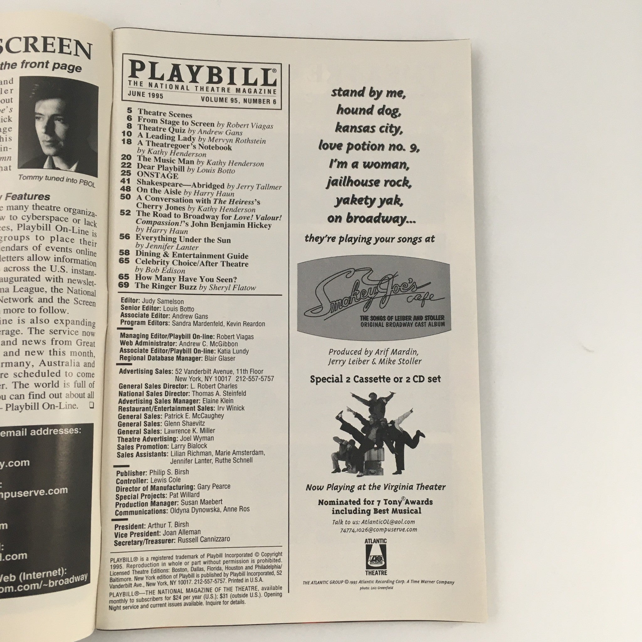 1995 Playbill Manhattan Theatre Club 'Sylvia' Blythe Danner Sarah Jessica Parker