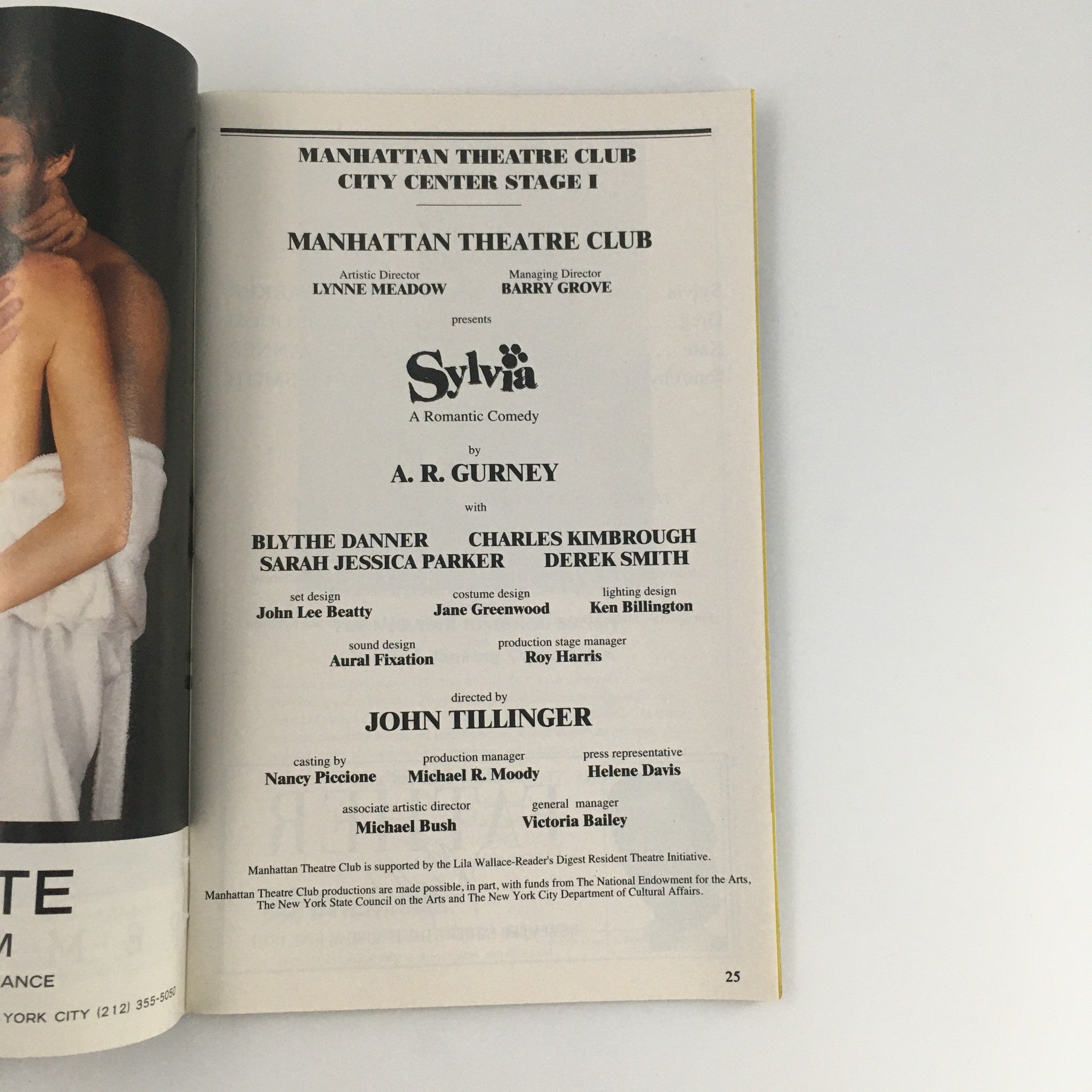 1995 Playbill Manhattan Theatre Club 'Sylvia' Blythe Danner Sarah Jessica Parker