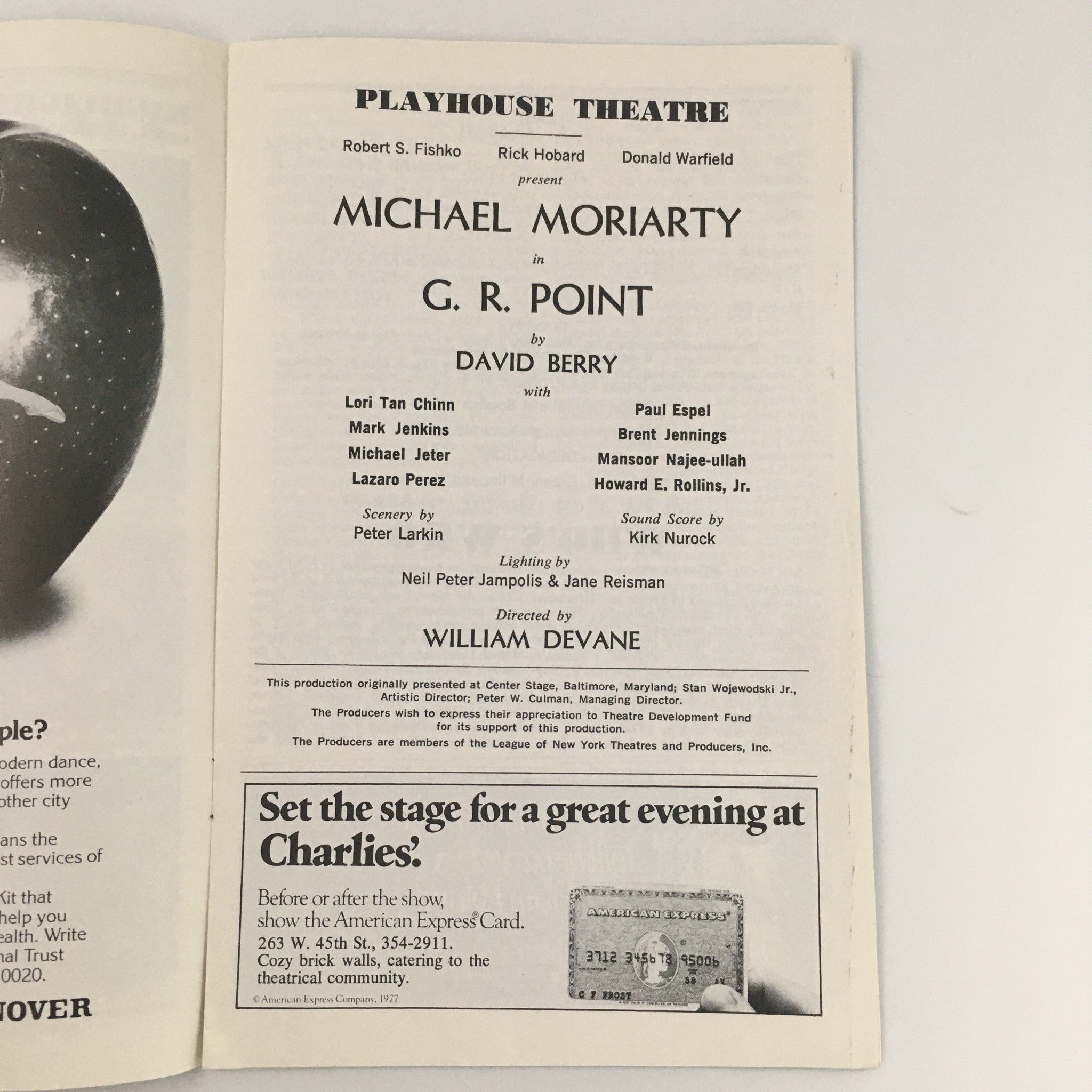 1969 Showbill Playhouse Theatre 'G.R. Point' Lori Tan Chinn and Mark Jenkins