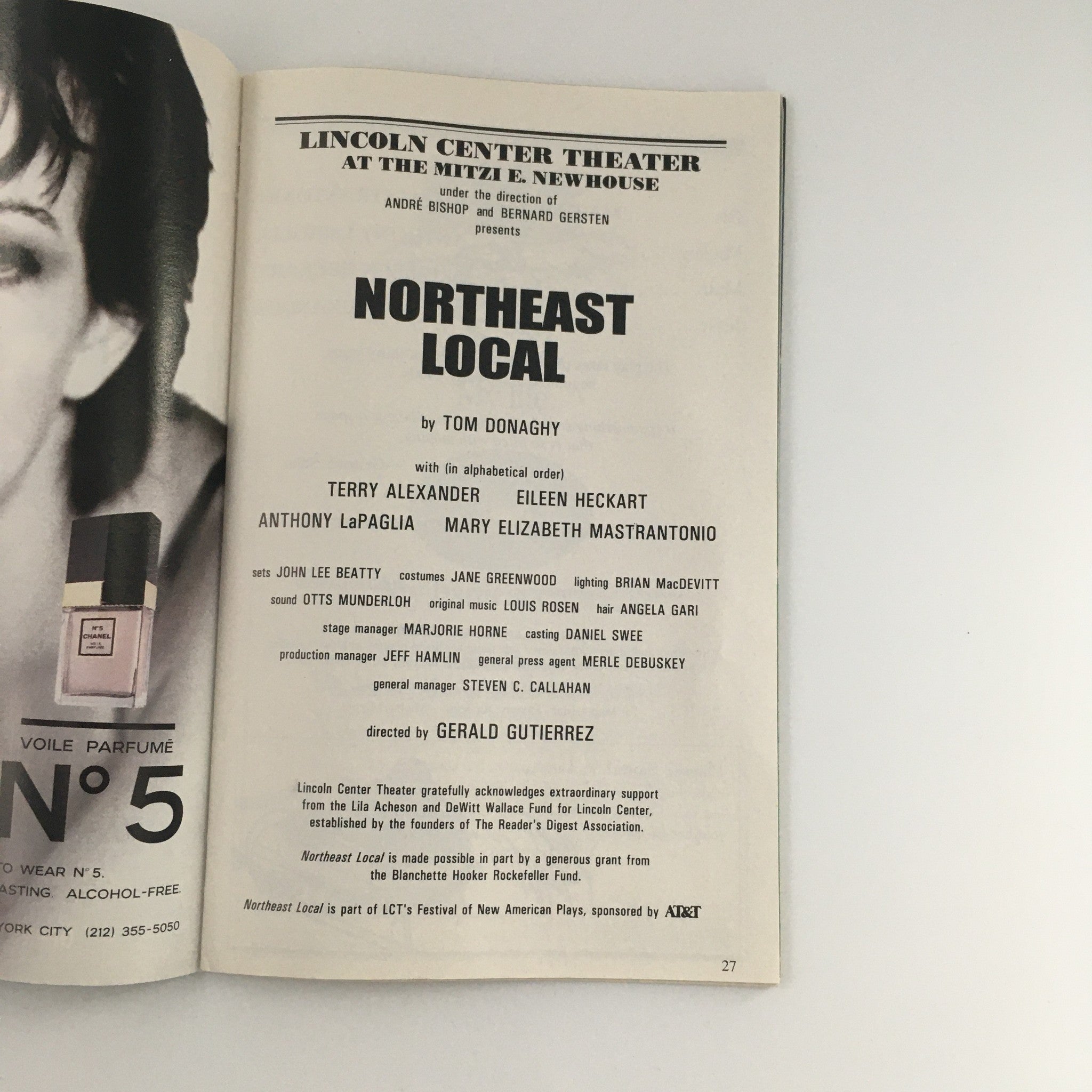 1995 Playbill Lincoln Center Theater 'Northeast Local' Terry Alexander