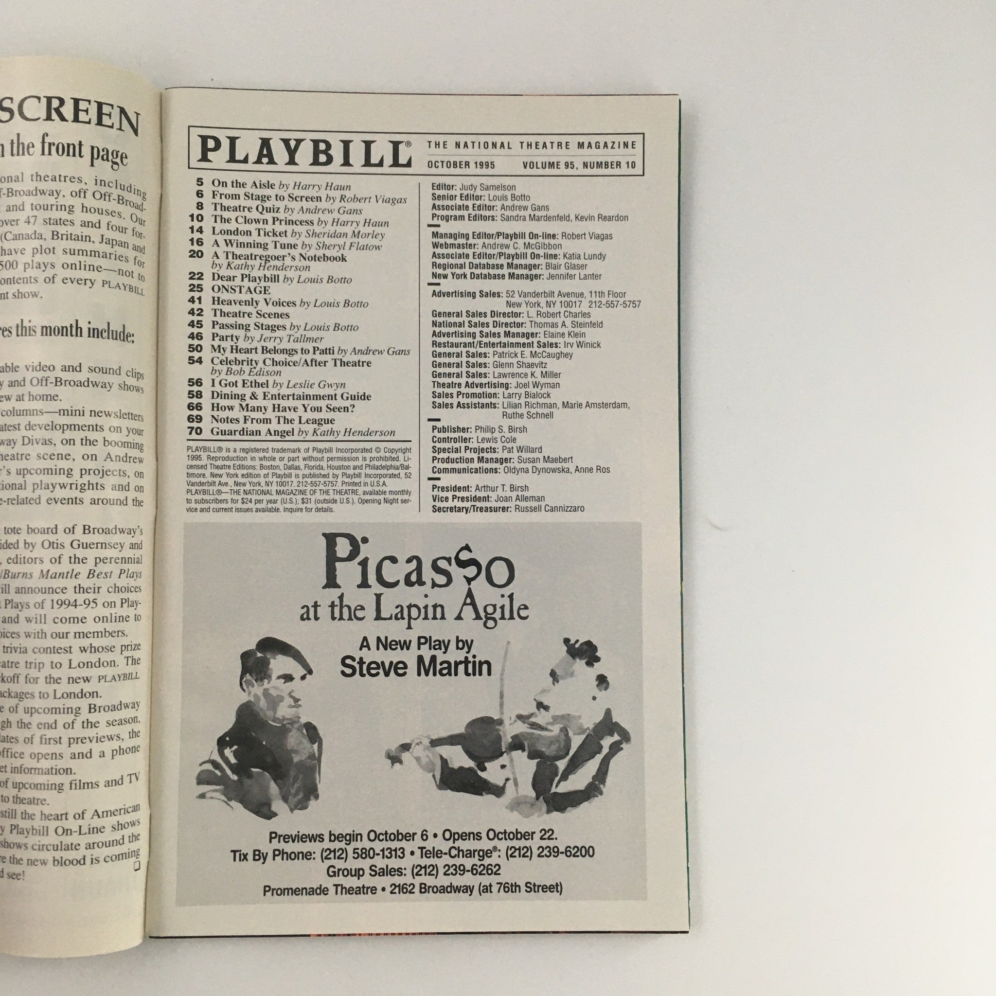 1995 Playbill Westside Theatre Avi Hoffman's Too Jewish A Mensch & His Musical