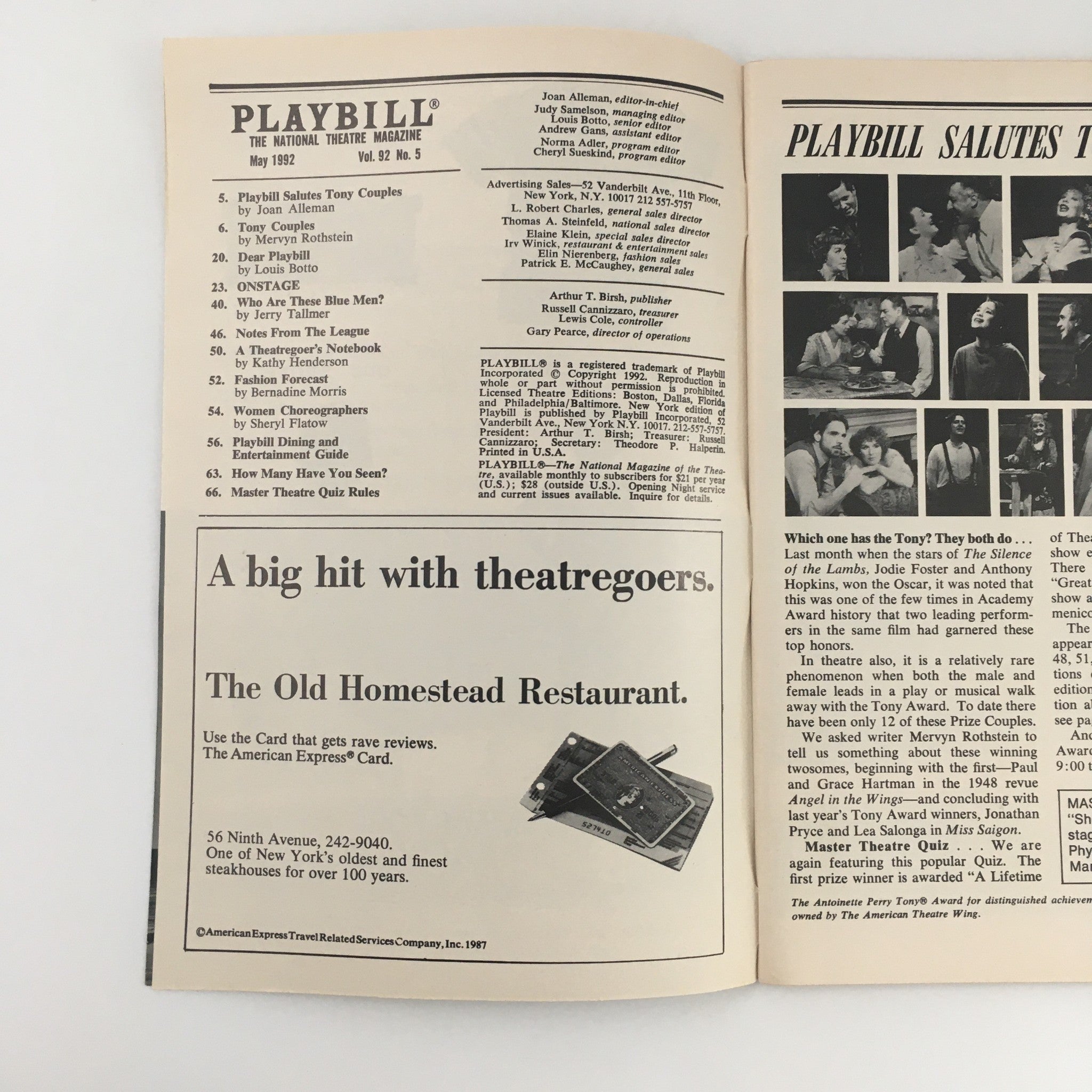 1992 Playbill Manhattan Theatre Club 'The Extra Man' Adam Arkin, Boyd Gaines