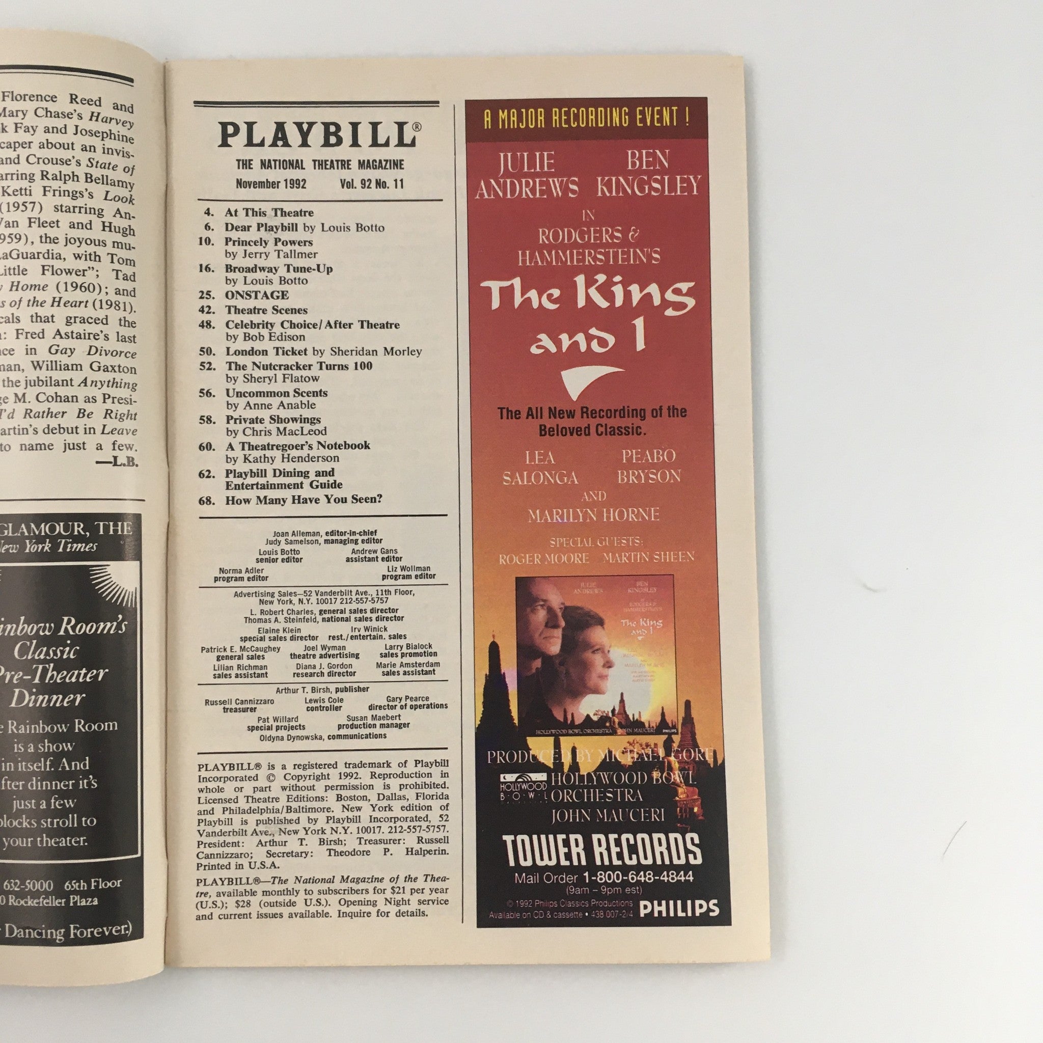 1992 Playbill Playwrights Horizons 'on The Bum' Bill Buell and William Duell