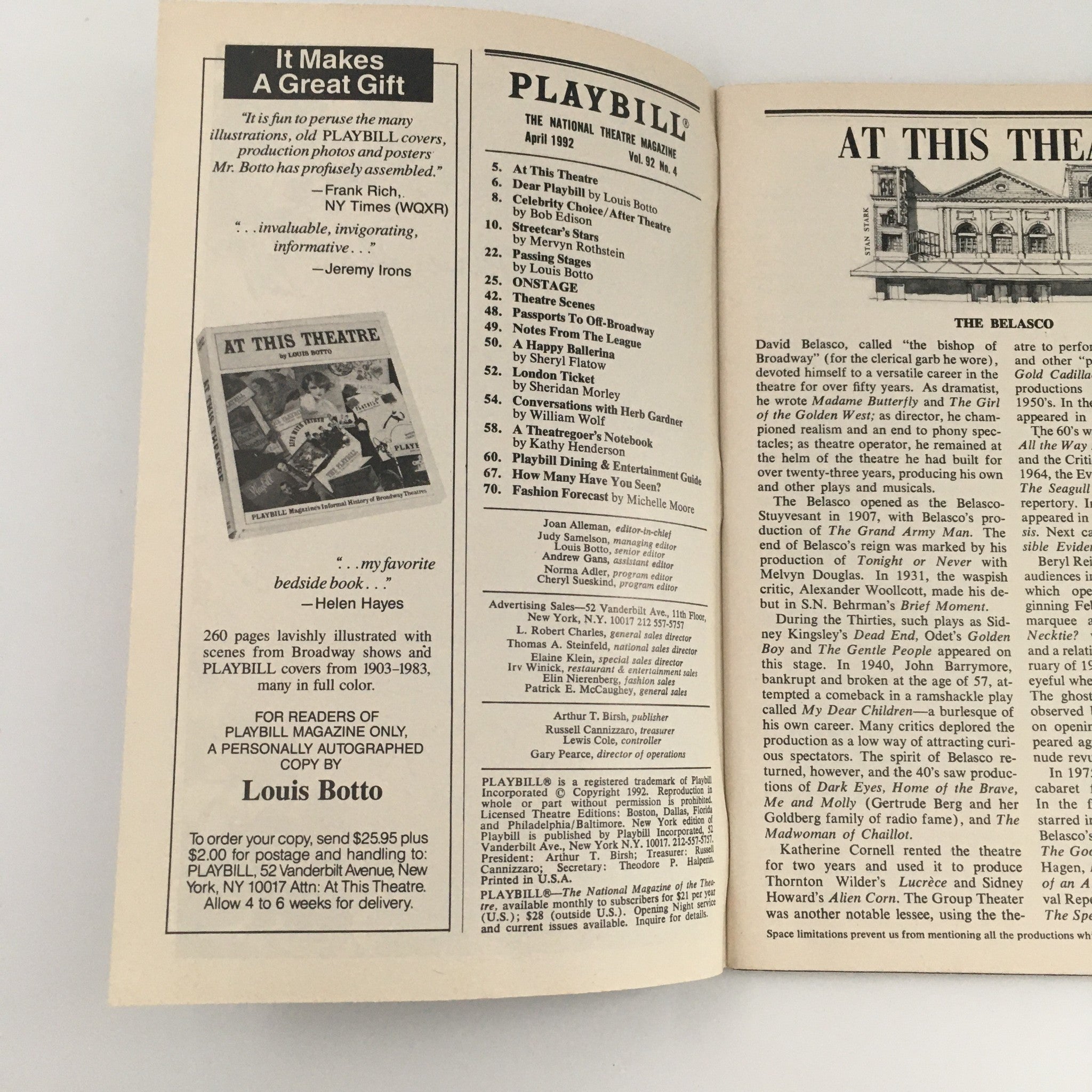 1992 Playbill Belasco Theatre 'The Master Builder' John Beal and Earle Hyman