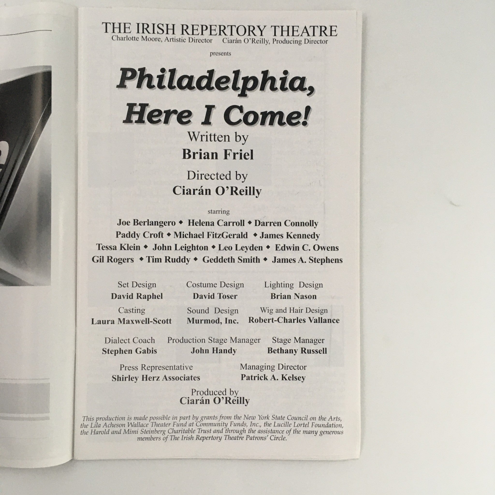 2005 The Irish Repertory Theatre 'Philadelphia Here I Come' Joe Berlangero