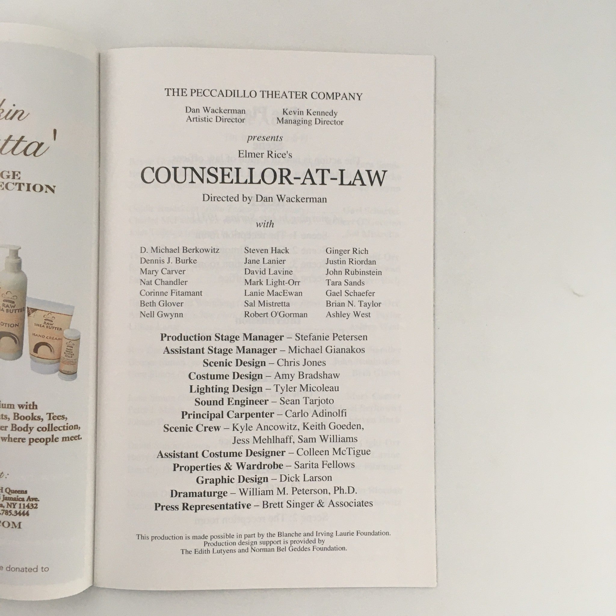 2004 The Peccadillo Theater Company 'Counsellor-at-Law' Play by Elmer Rice