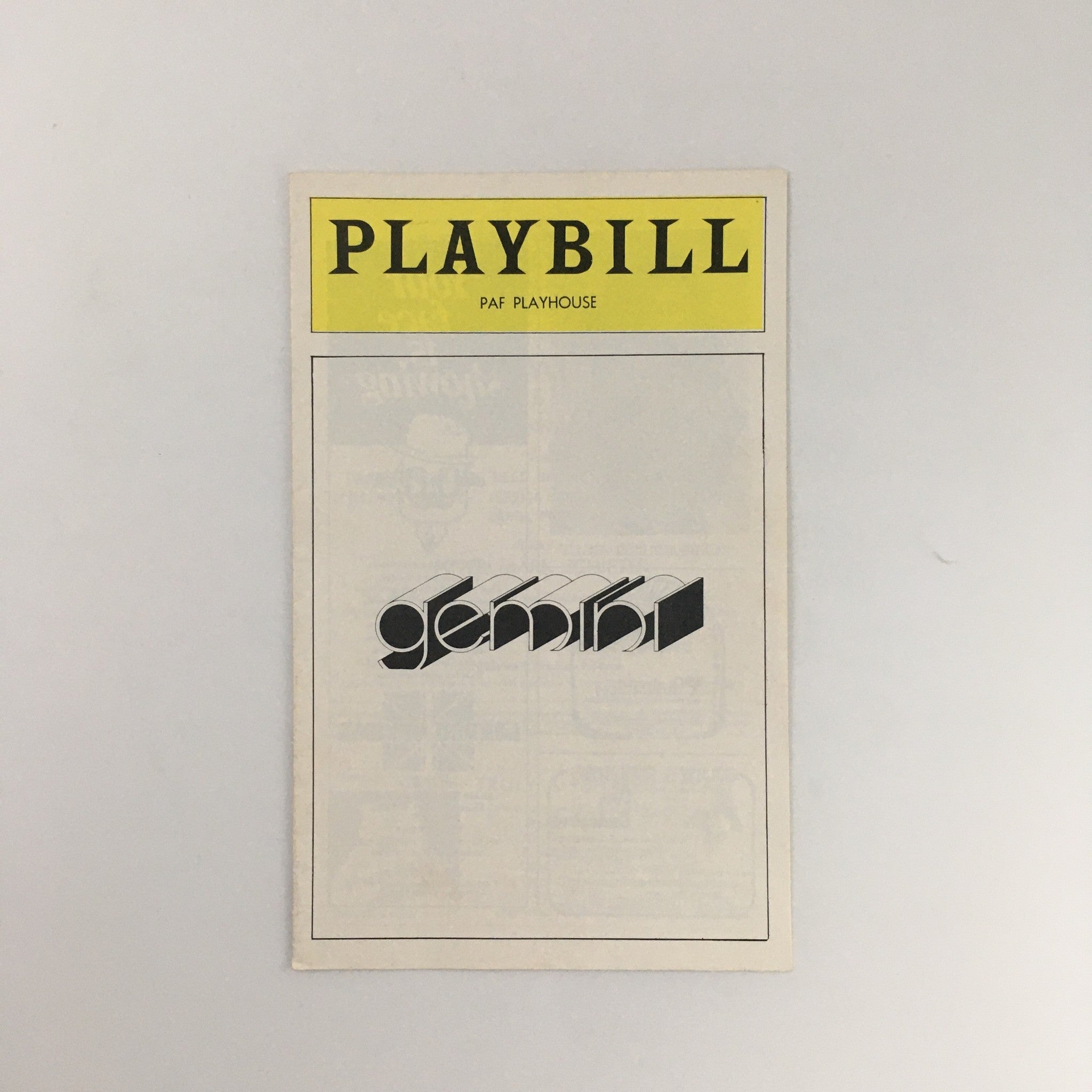 1978 Playbill PAF Playhouse 'Gemini' by Albert Innaurato with Danny Aiello