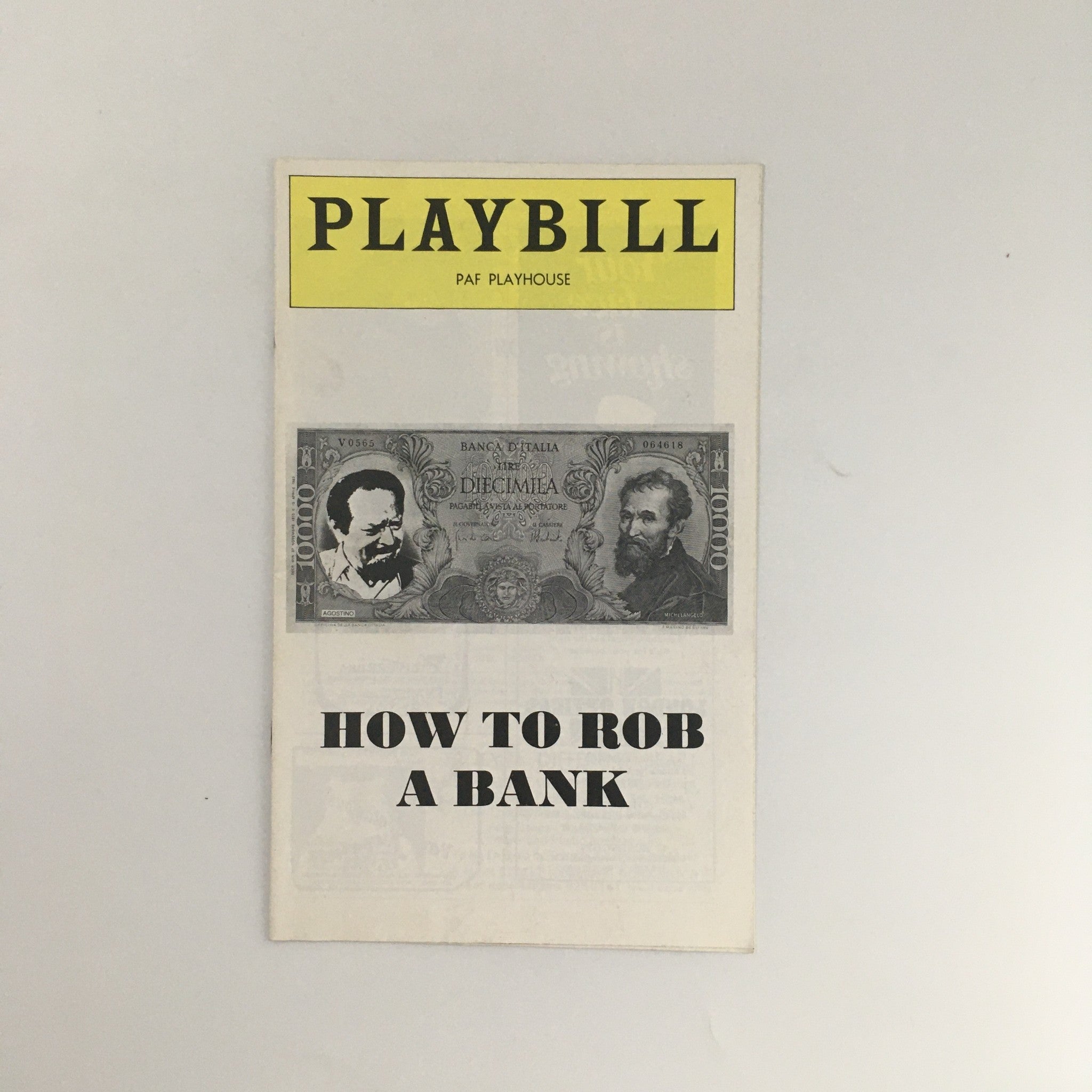 1976 Playbill PAF Playhouse 'How To Rob A Bank' Jean Barker and Joe DeSantis