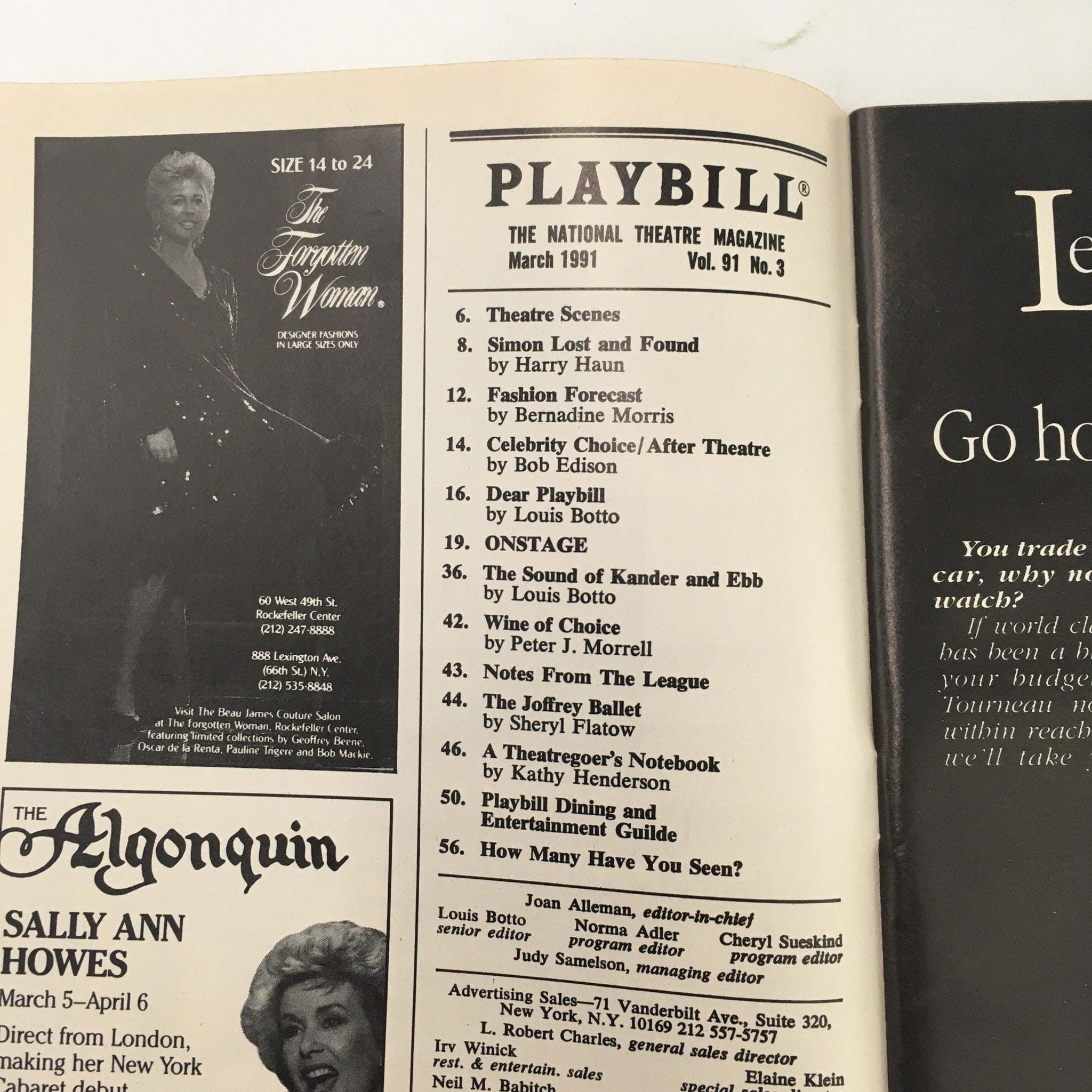 1991 Playbill Manhattan Theatre Club Presents Absent Friends by Alan Ayckbourn