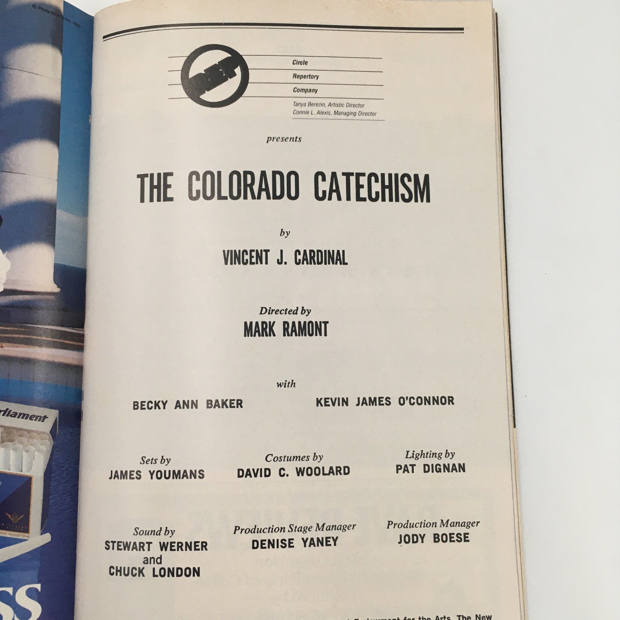 1990 Playbill Circle Repertory Company The Colorado Catechism, Vincent Cardinal