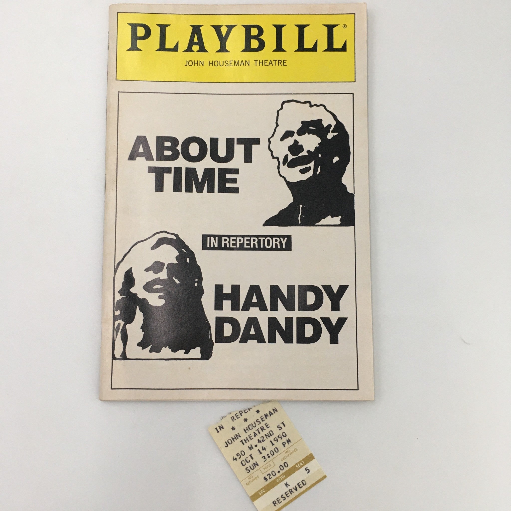 1990 Playbill John Houseman Theatre Presents Handy Dandy by William Gibson