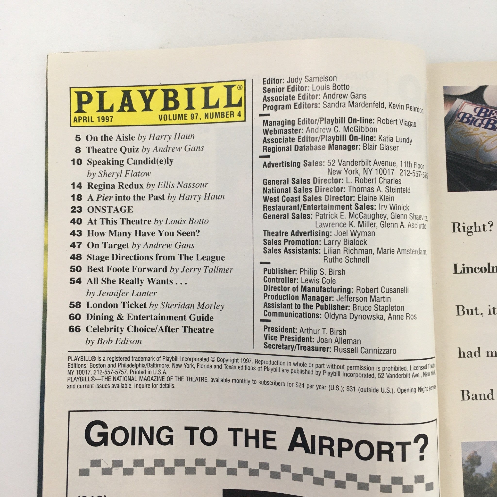 1997 Playbill Richard Rodgers Theatre 'Steel Pier' Play by Roger Berlind