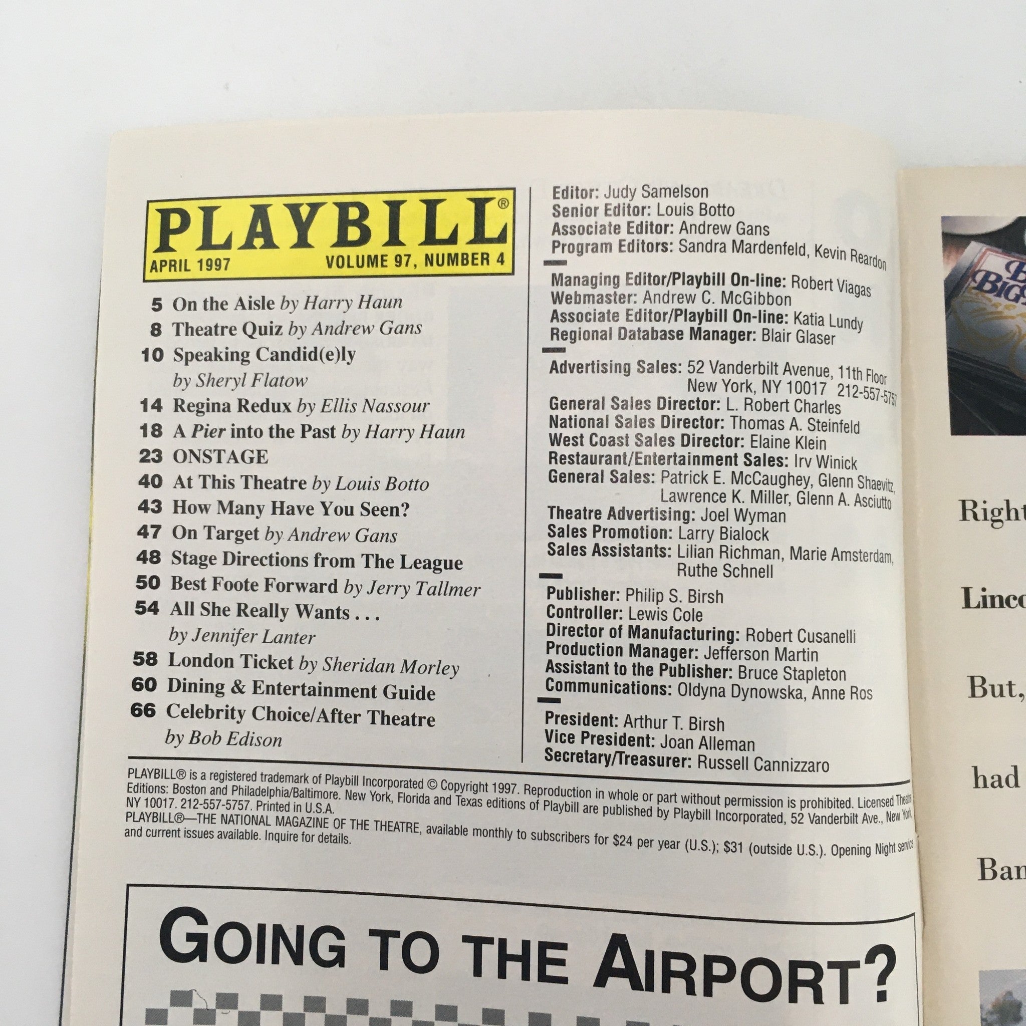 1997 Playbill Cort Theatre 'An American Daughter' by Wendy Wasserstein