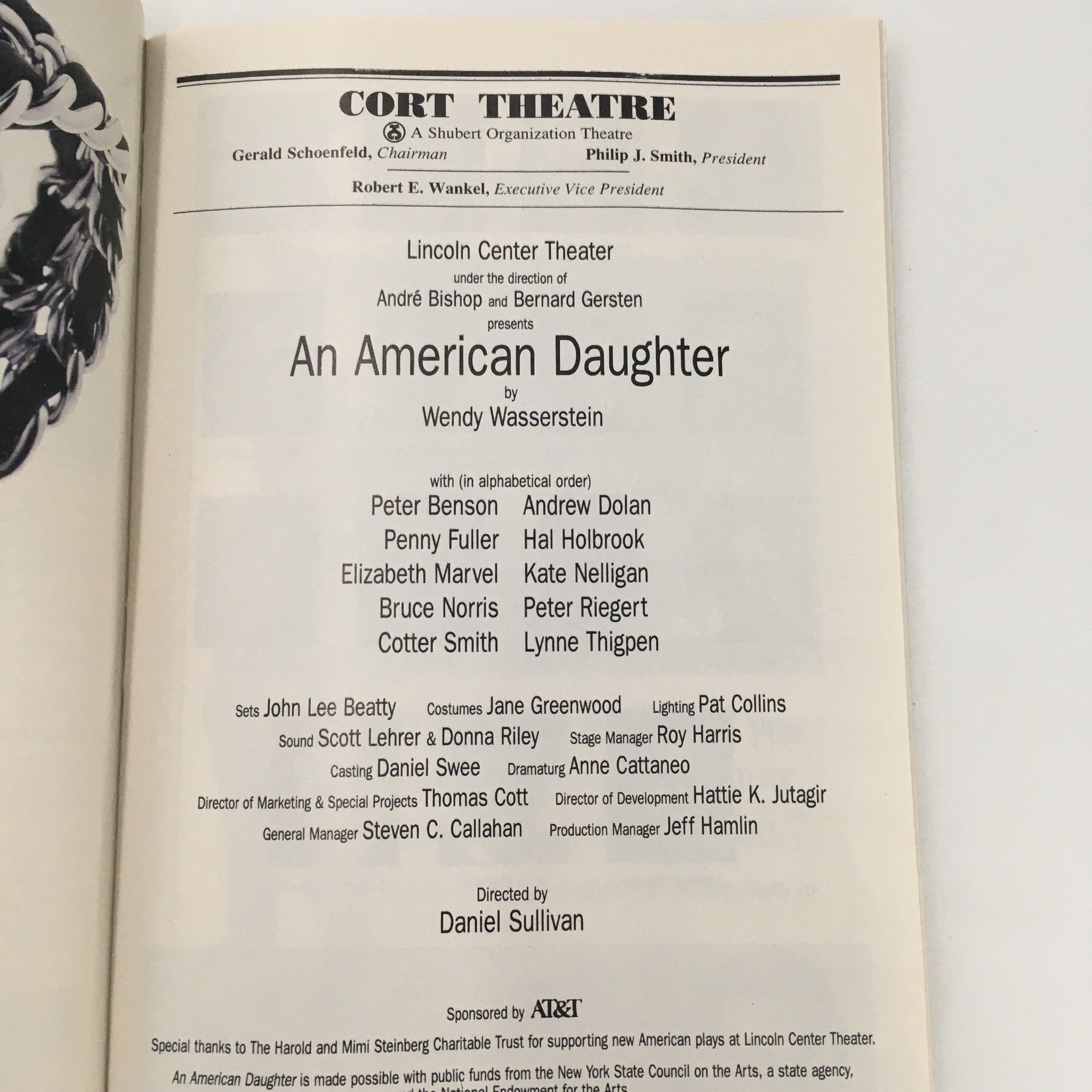 1997 Playbill Cort Theatre 'An American Daughter' by Wendy Wasserstein