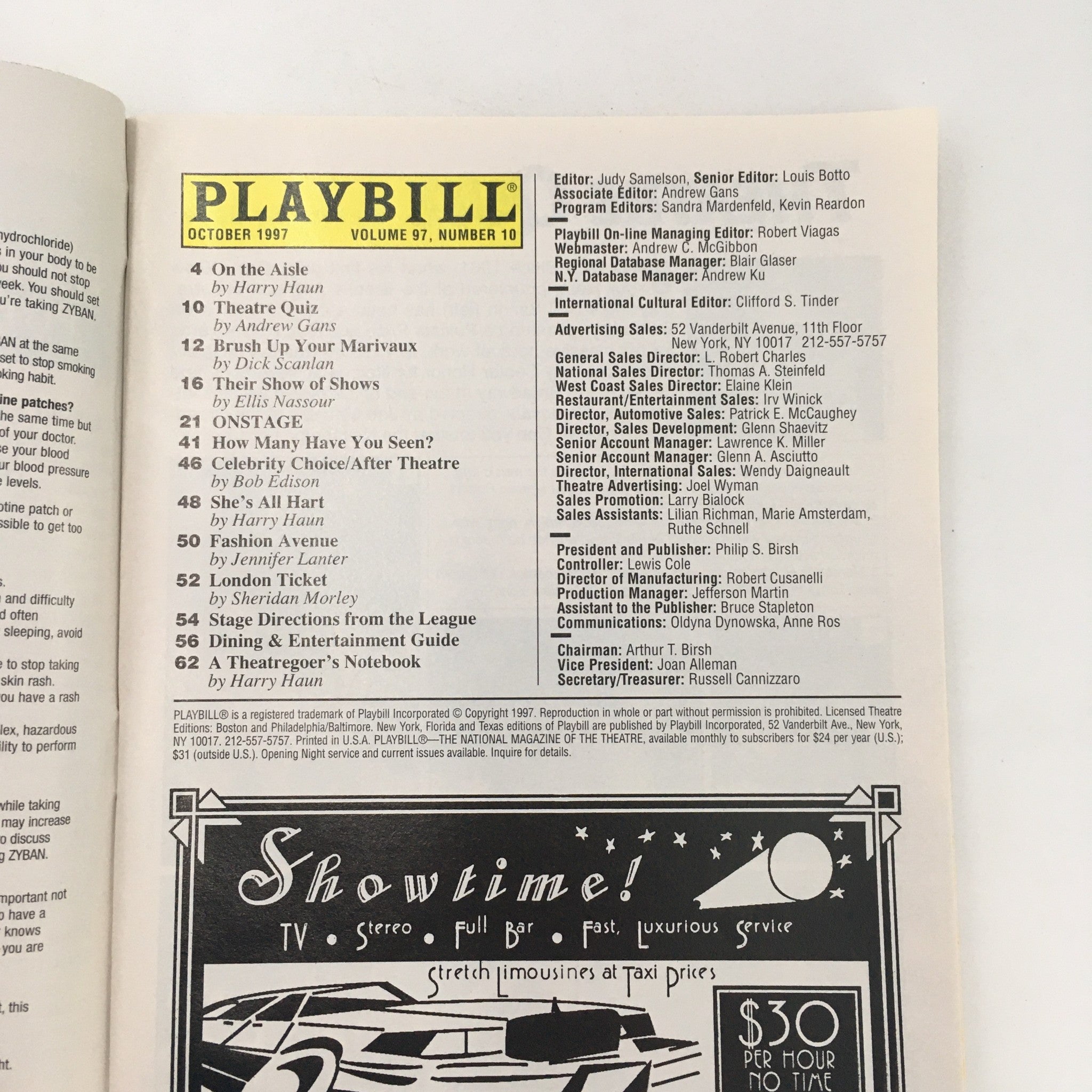 1997 Playbill Lincoln Center Theater Vivian Beaumont 'Ivanov' by Anton Chekhov