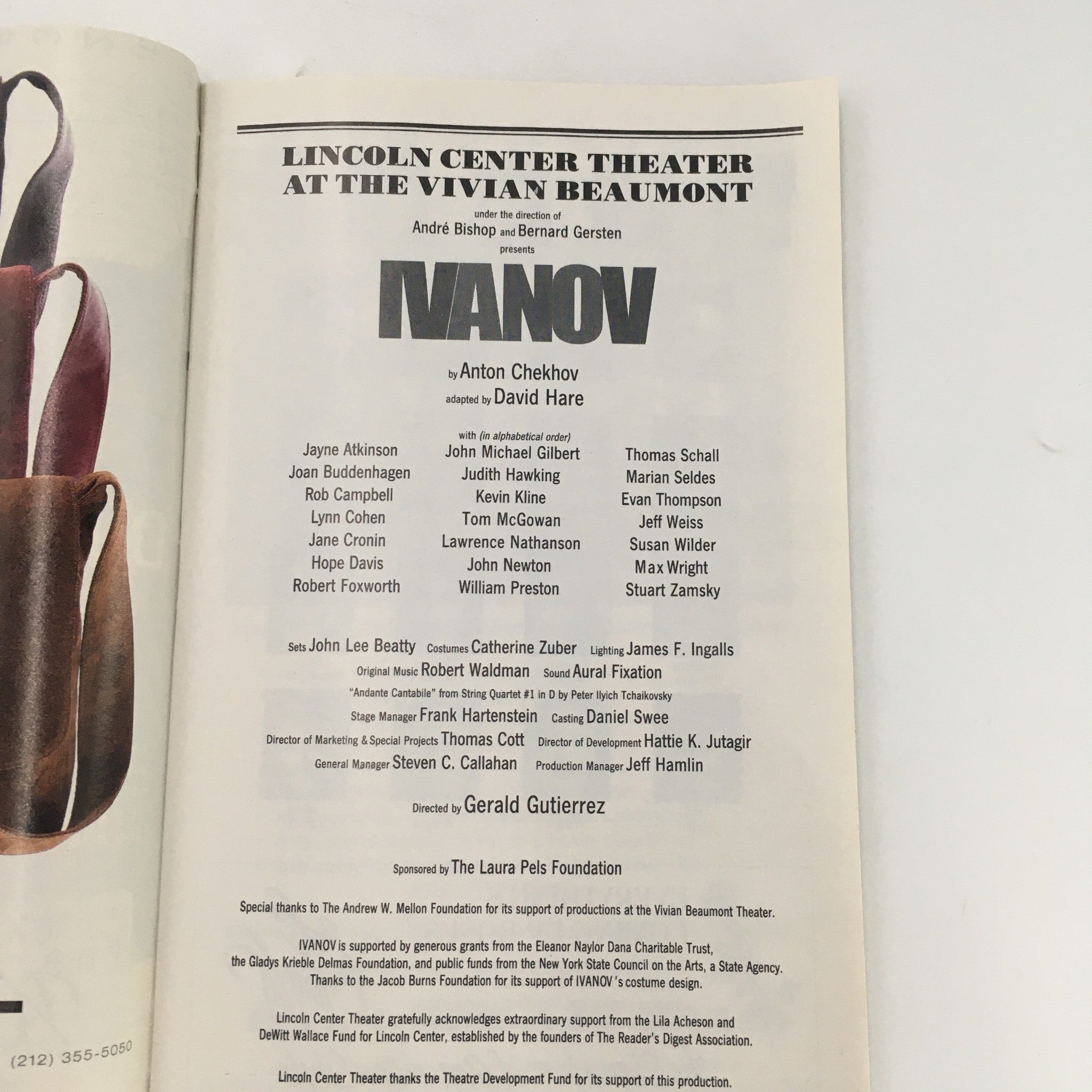 1997 Playbill Lincoln Center Theater Vivian Beaumont 'Ivanov' by Anton Chekhov