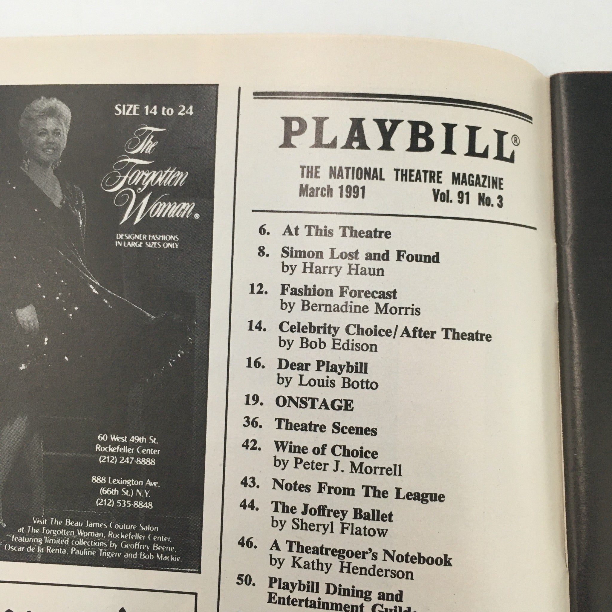 1991 Playbill Ethel Barrymore Theatre 'Mule Bone' by Zora Neale Hurston