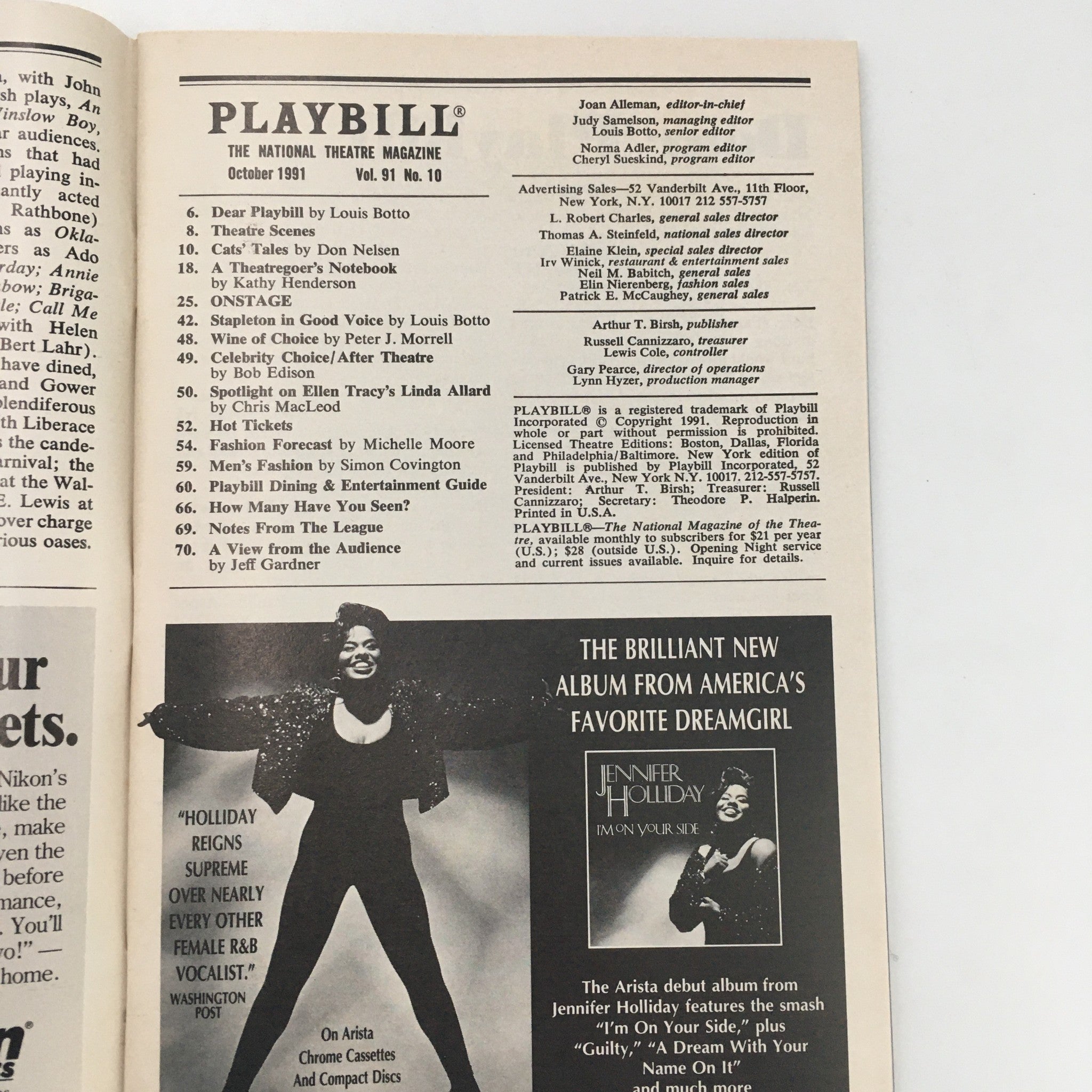 1991 Playbill Playwrights Horizons The 1991 10th Young Playwrights Festival