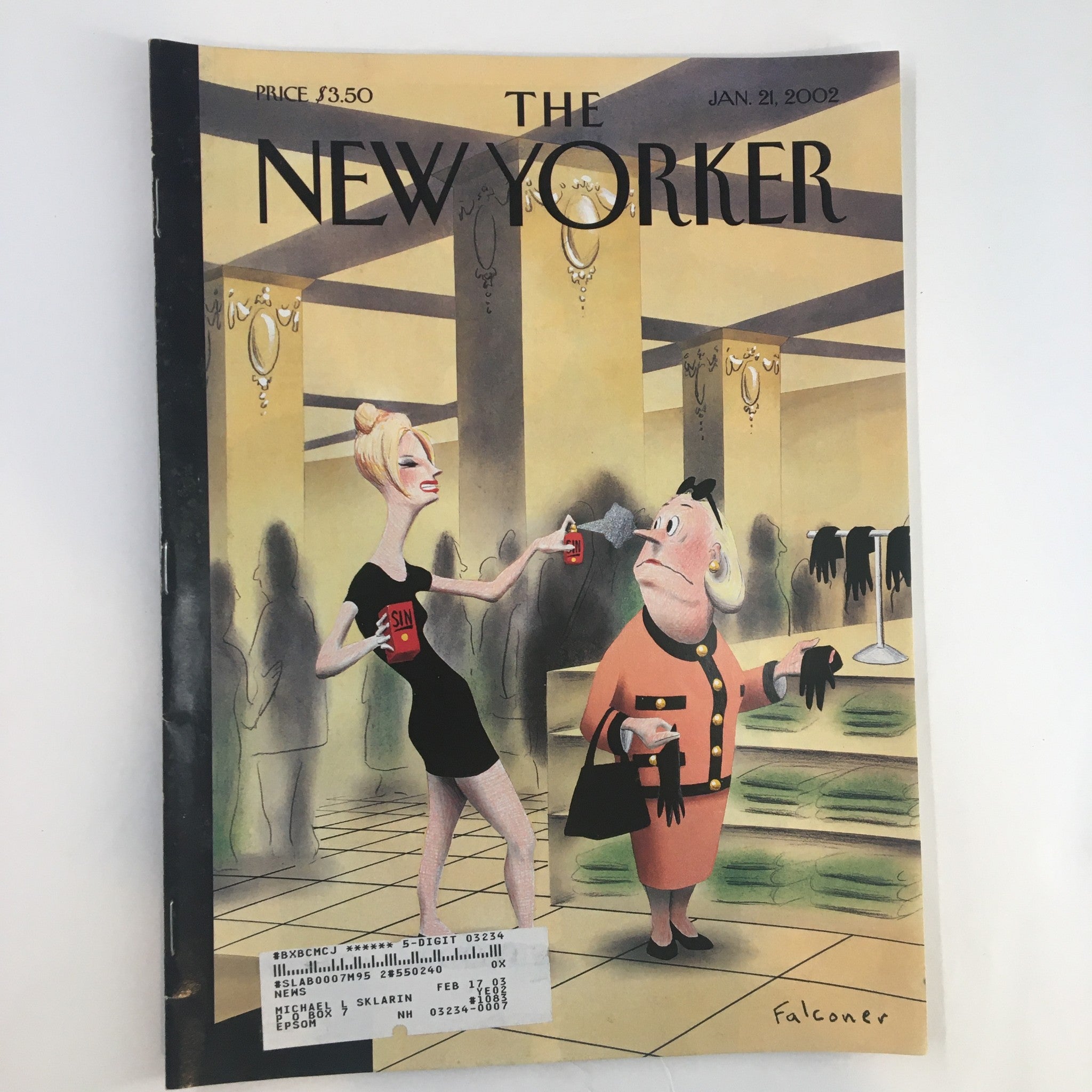 The New Yorker Full Magazine January 21 2002 A Whiff of Sin by Ian Falconer