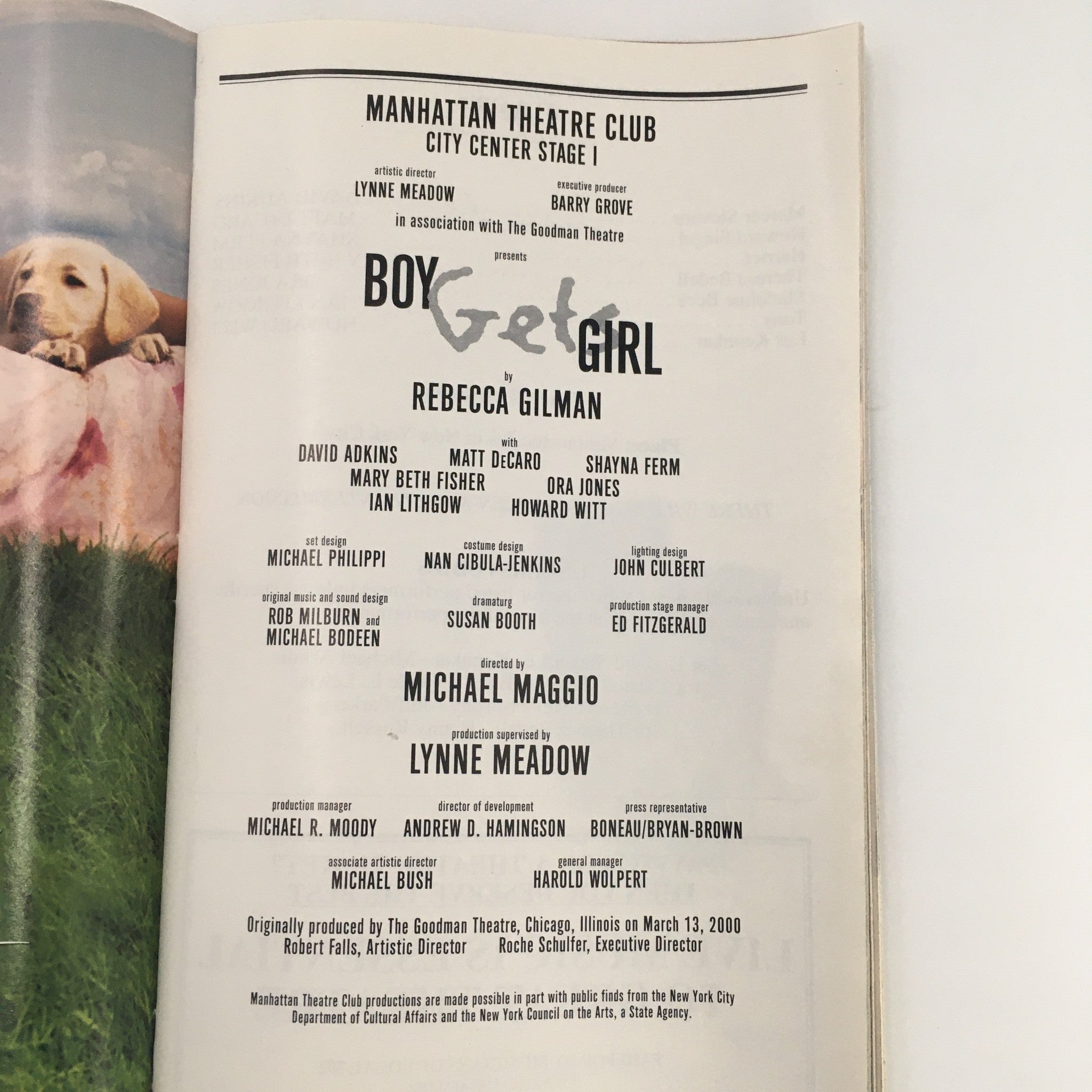 2001 Playbill Manhattan Theatre Club ‘Boy Gets Girl’ by Rebecca Gilman