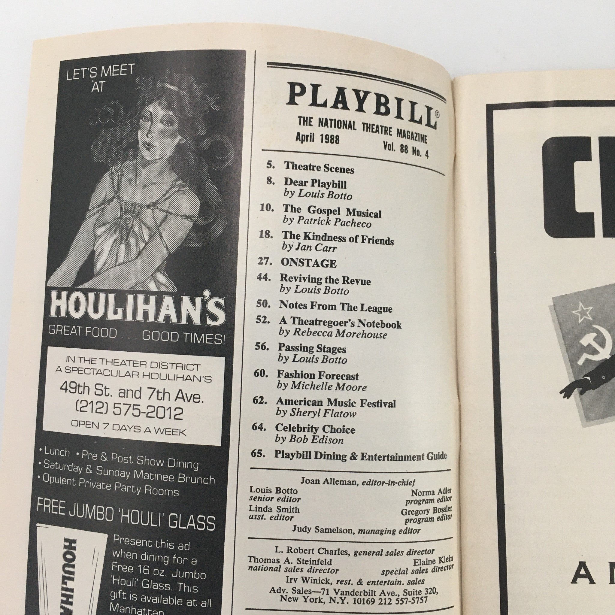 1988 Playbill Playwrights Horizons 'Lucky Stiff' Ron Faber and Patty Holley