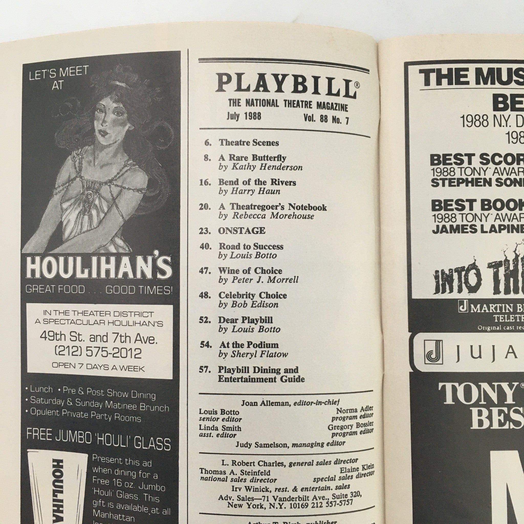 1988 Playbill American Theater Exchange 'Big Time Scenes From A Service Economy'