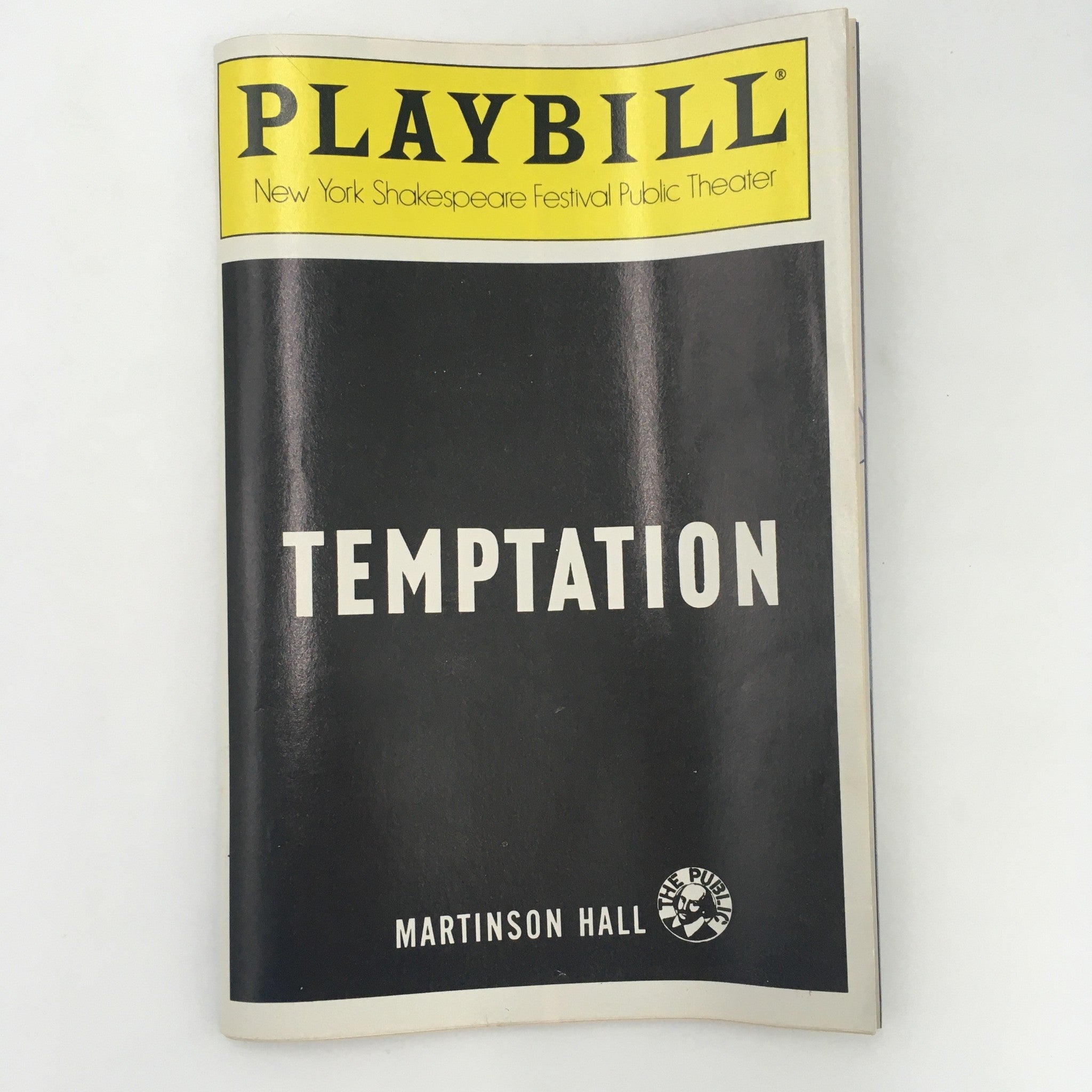 1989 Playbill NY Shakespeare Festival Public Theater 'Temptation' Larry Block