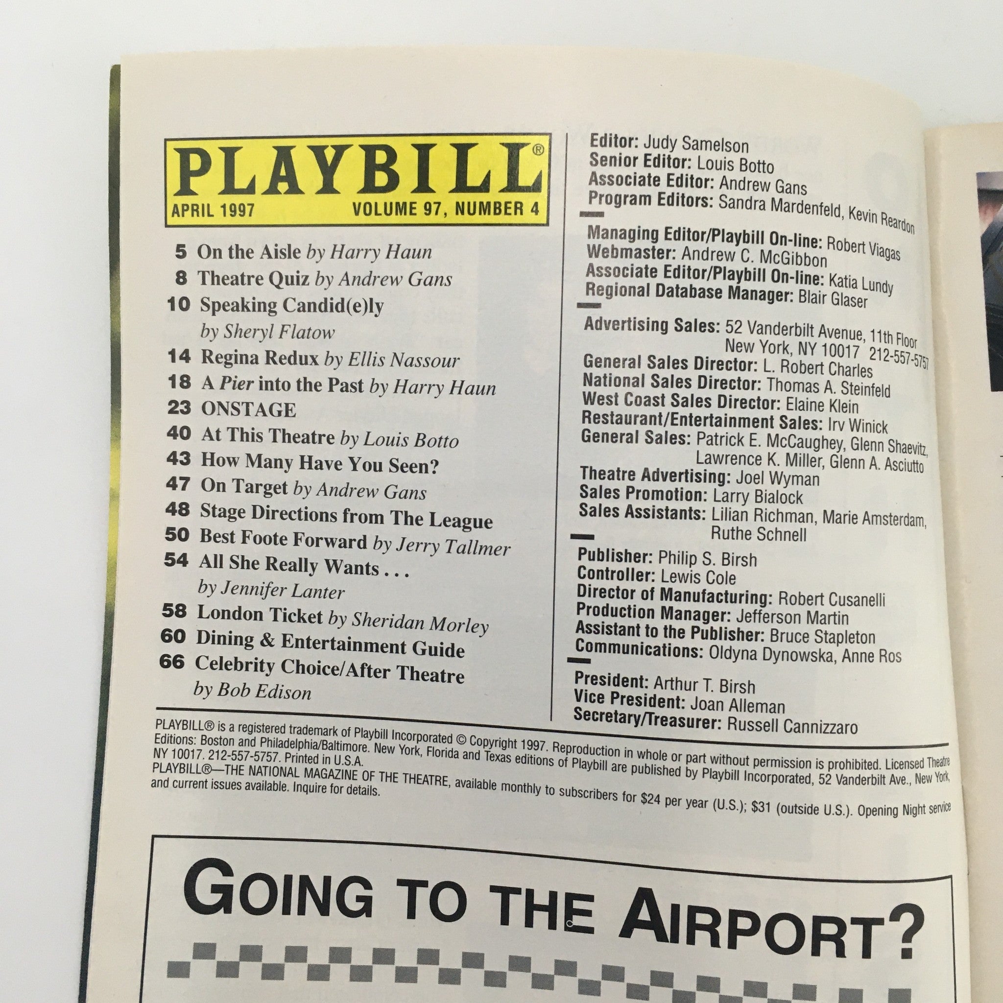 1997 Playbill Circle in the Square 'Stanley' Jase Blankfort and Victoria Boothby