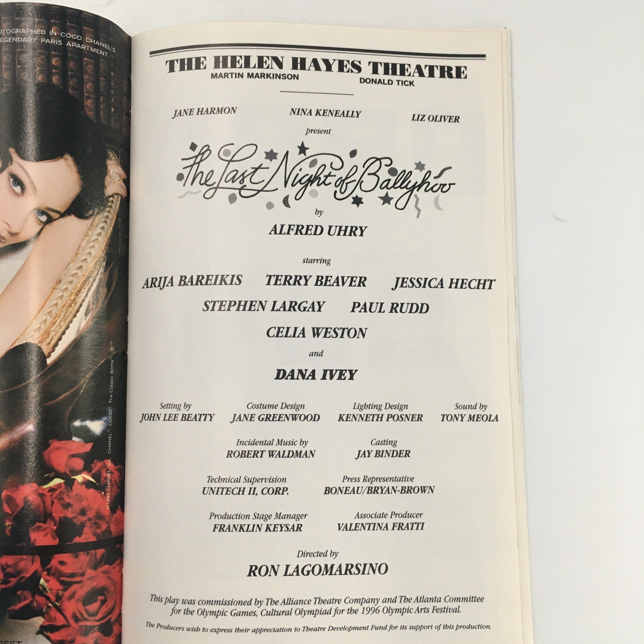 1997 Playbill The Helen Hayes Theatre 'The Last Night of Ballyhoo' Jane Harmon