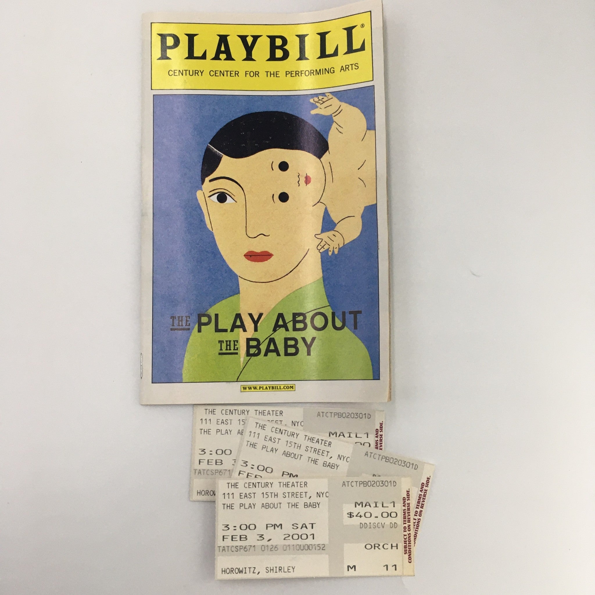 2001 Playbill The Century Theater 'The Play About The Baby' Brian Murray