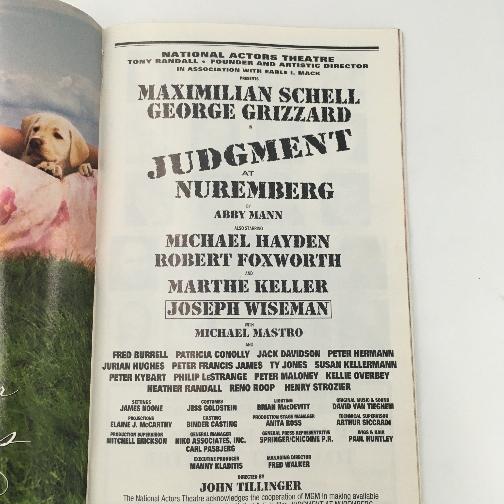 2001 Playbill National Actors Theatre 'Judgement at Nuremberg' Michael Hayden