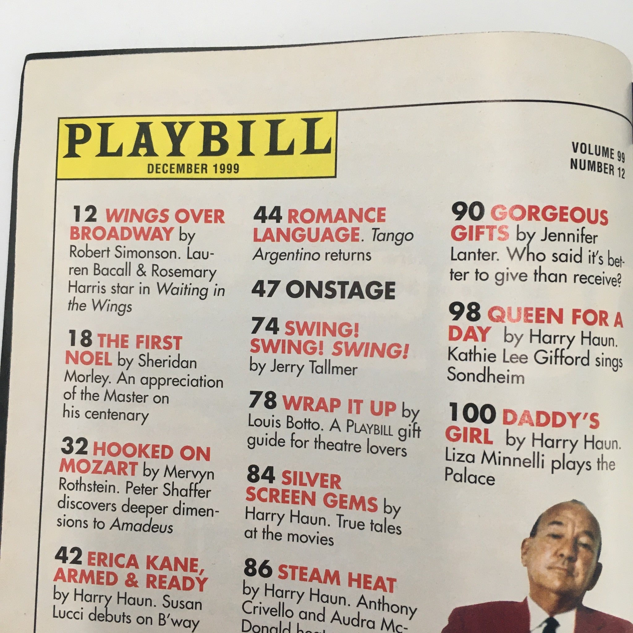 1999 Playbill Walter Kerr Theatre 'Waiting in the Wings' Rosemary Harris