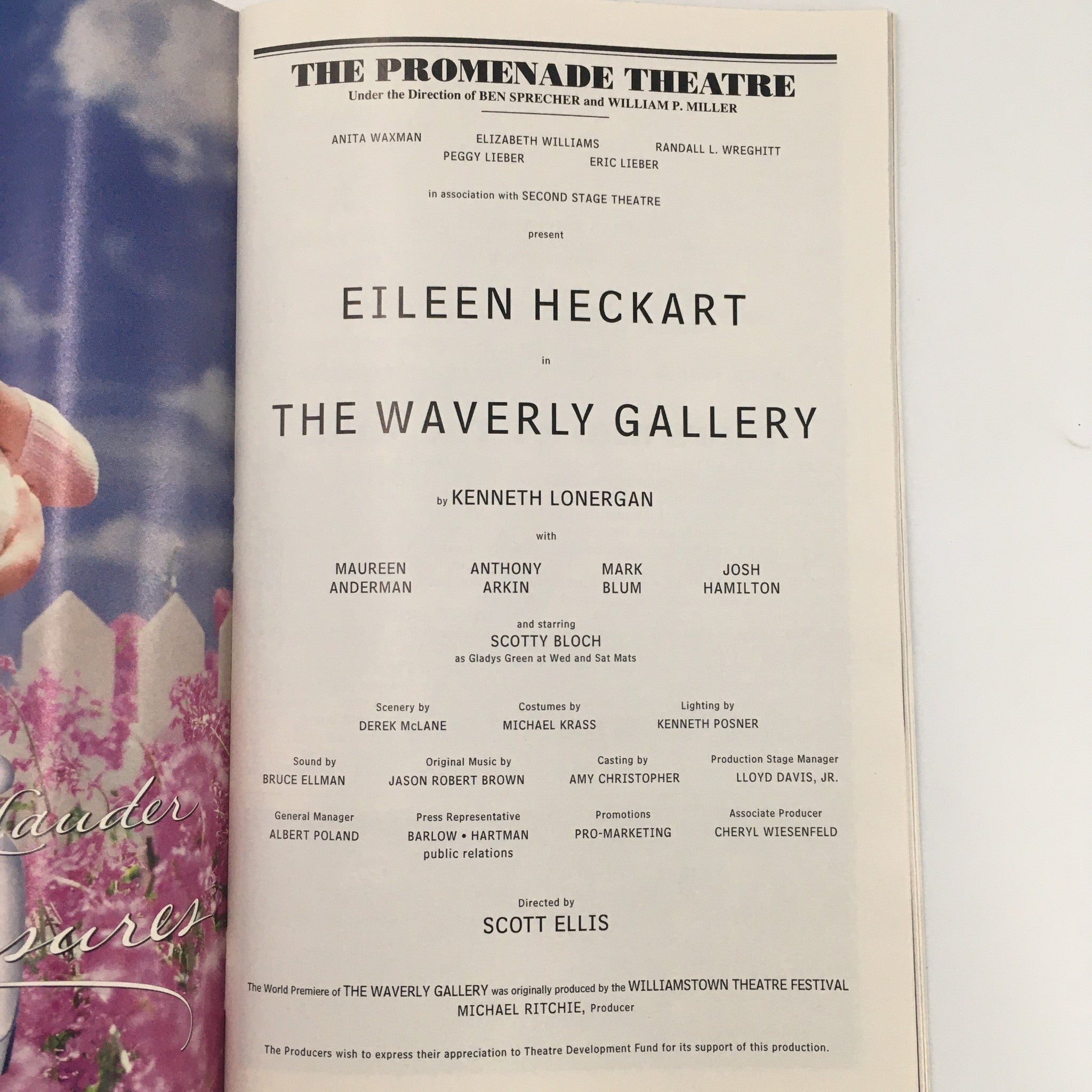 2000 Playbill The Promenade Theatre 'The Waverly Gallery' Eileen Heckart