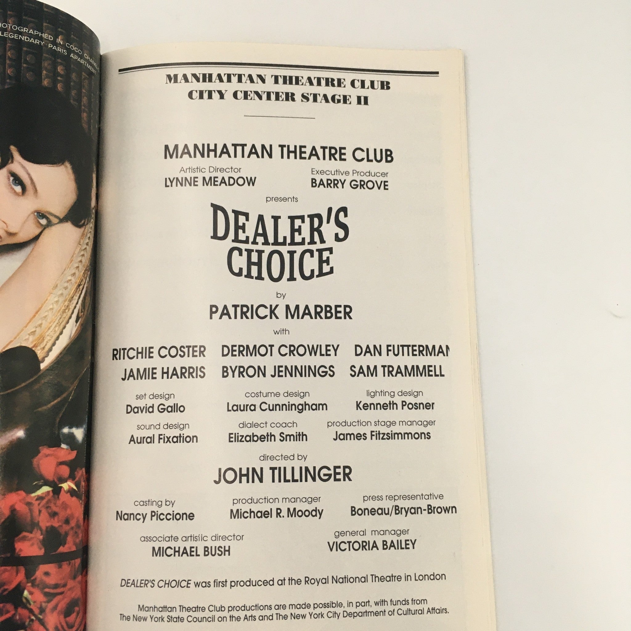 1997 Playbill Manhattan Theatre Club 'Dealer's Choice' Ritchie Coster