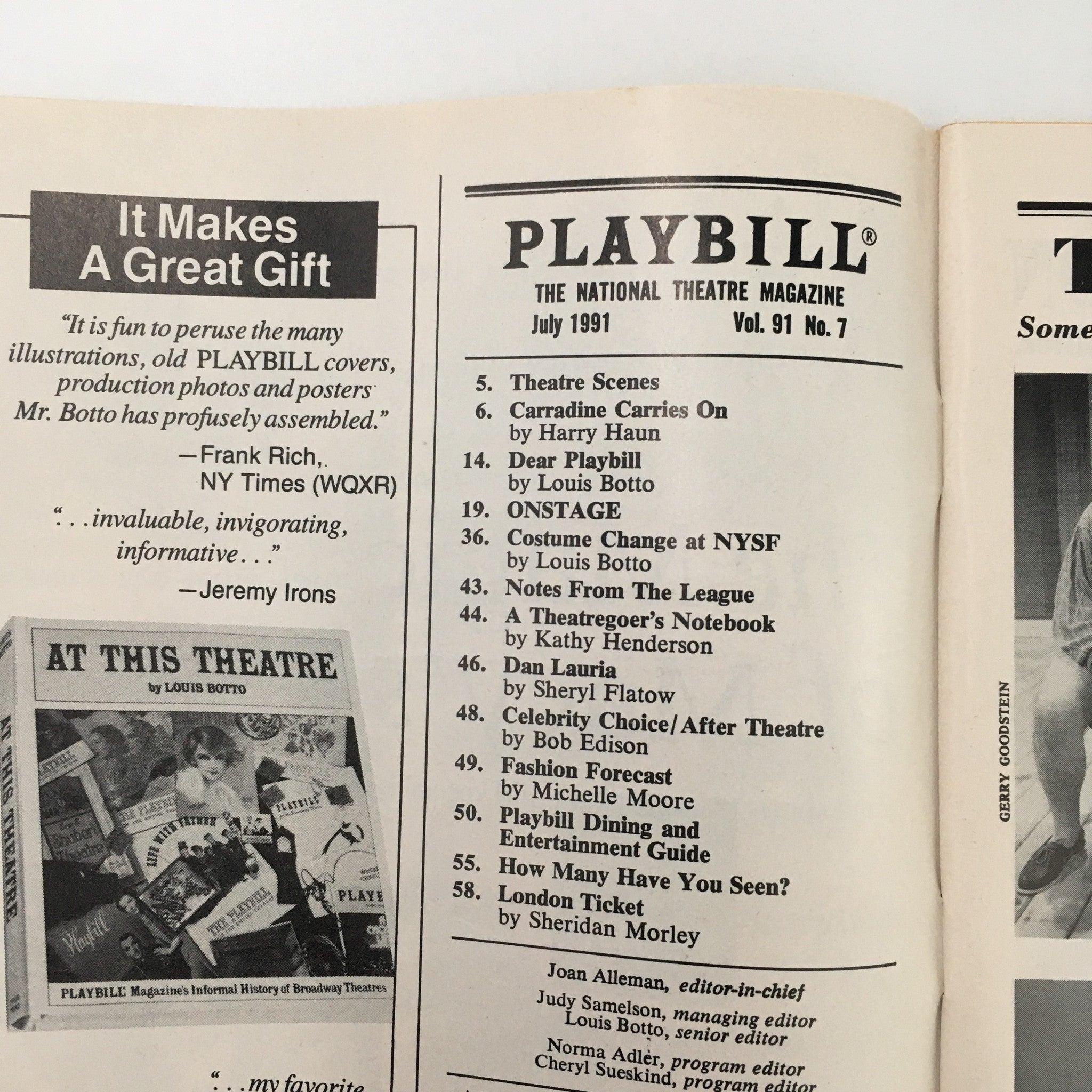 1991 Playbill Circle Repertory Company 'The Balcony Scene' William Fichtner