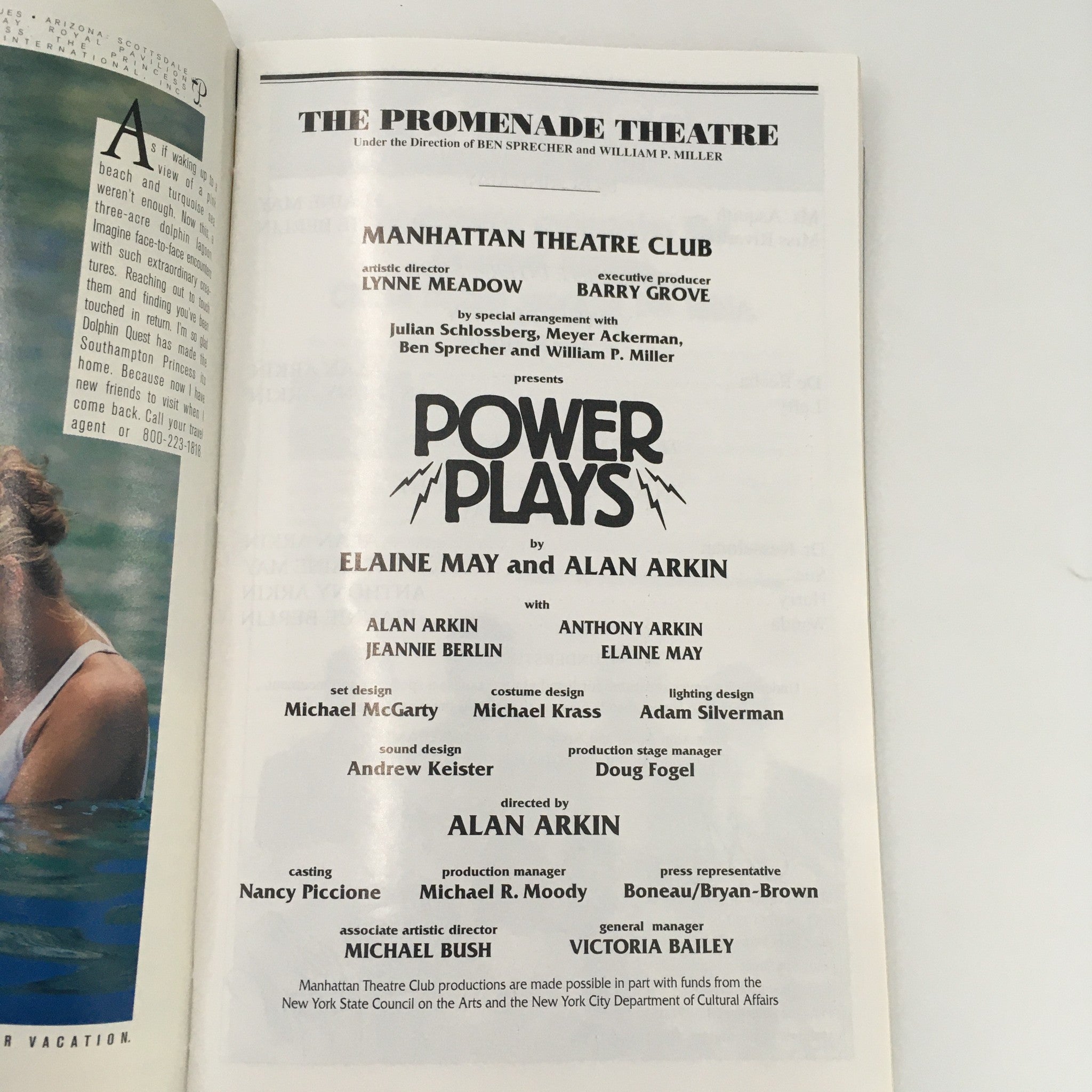 1998 Playbill The Promenade Theater 'Power Plays' Elaine May and Alan Arkin