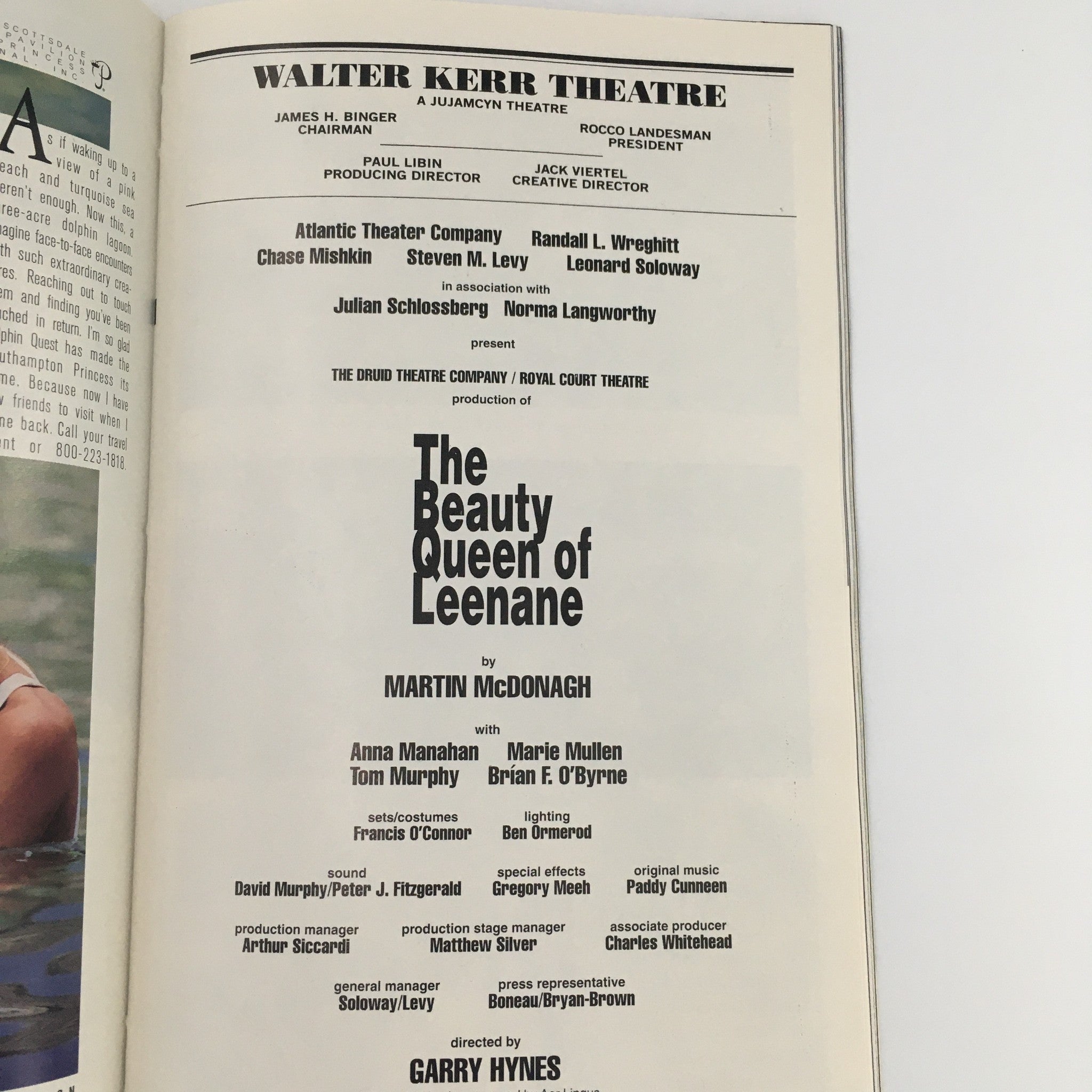 1998 Playbill Walter Kerr Theatre 'The Beauty Queen of Leenane' Anna Manahan