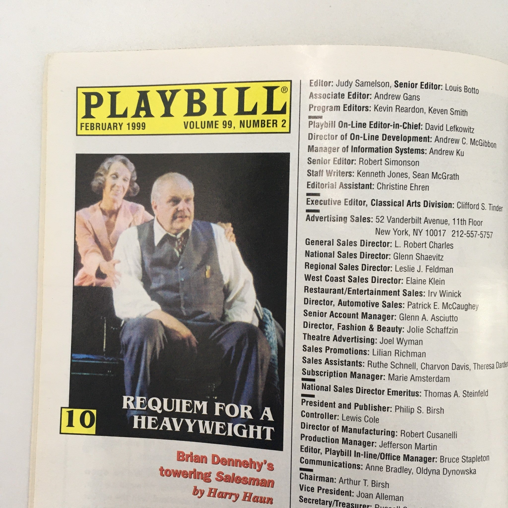 1999 Playbill Manhattan Theatre Club 'Captains Courageous' Erick Buckley