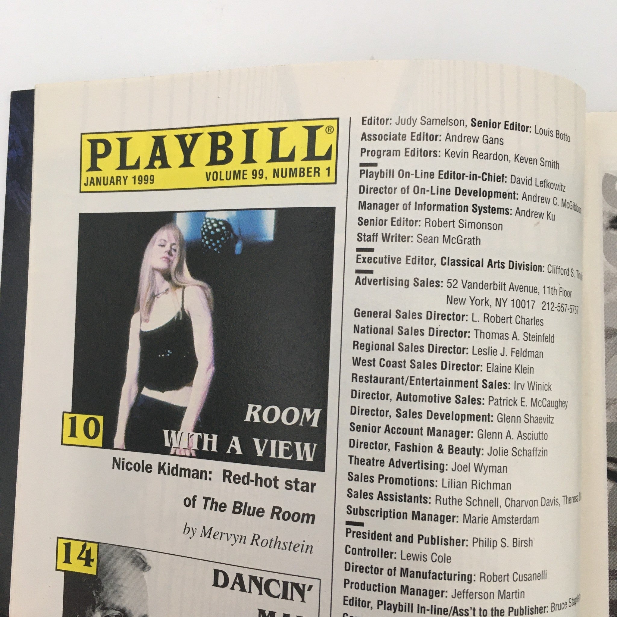 1999 Playbill Lincoln Center Theater 'Far East' Sonnie Brown, Lisa Emery