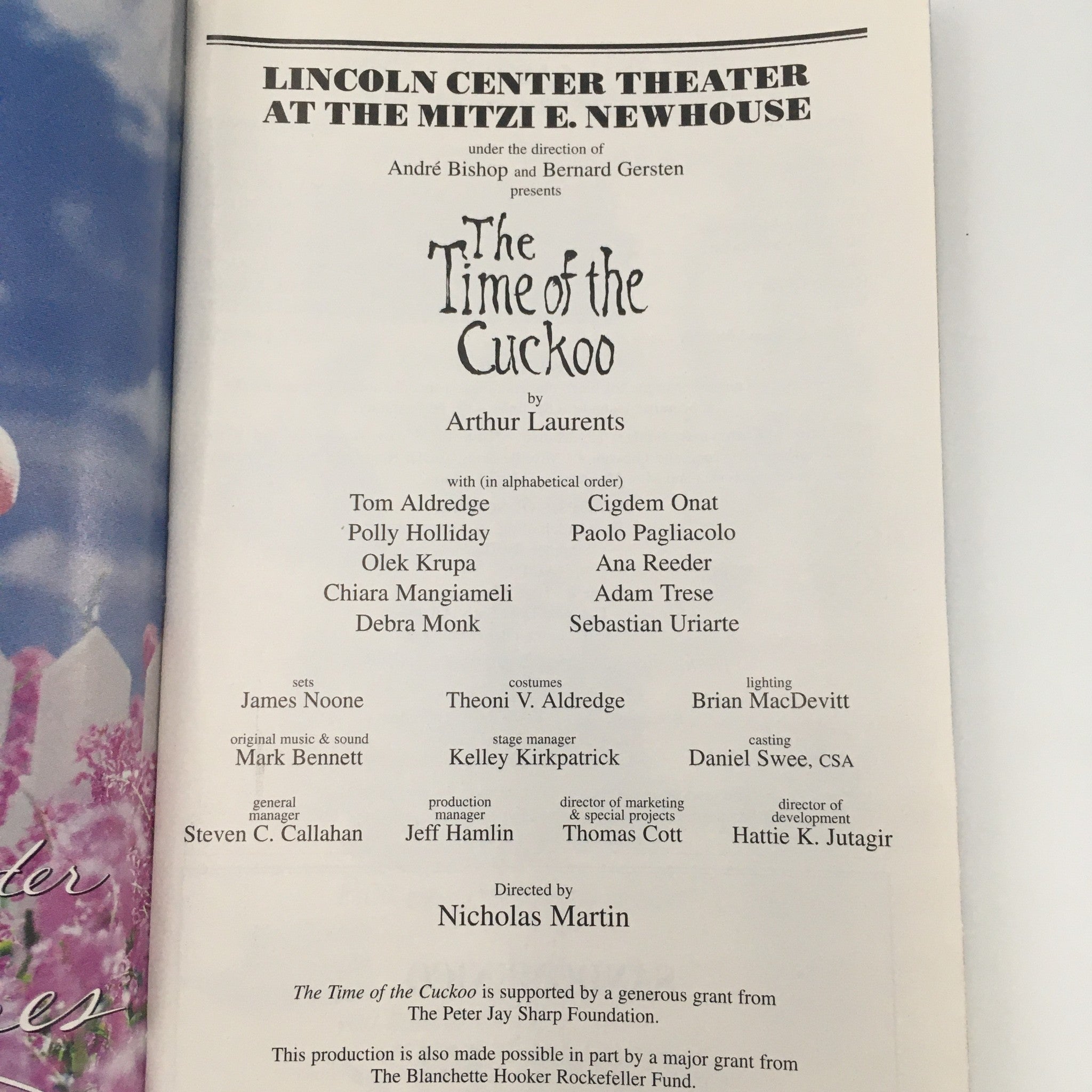 2000 Lincoln Center Theater 'The Time of the Cuckoo' Tom Aldredge, Cigdem Onat