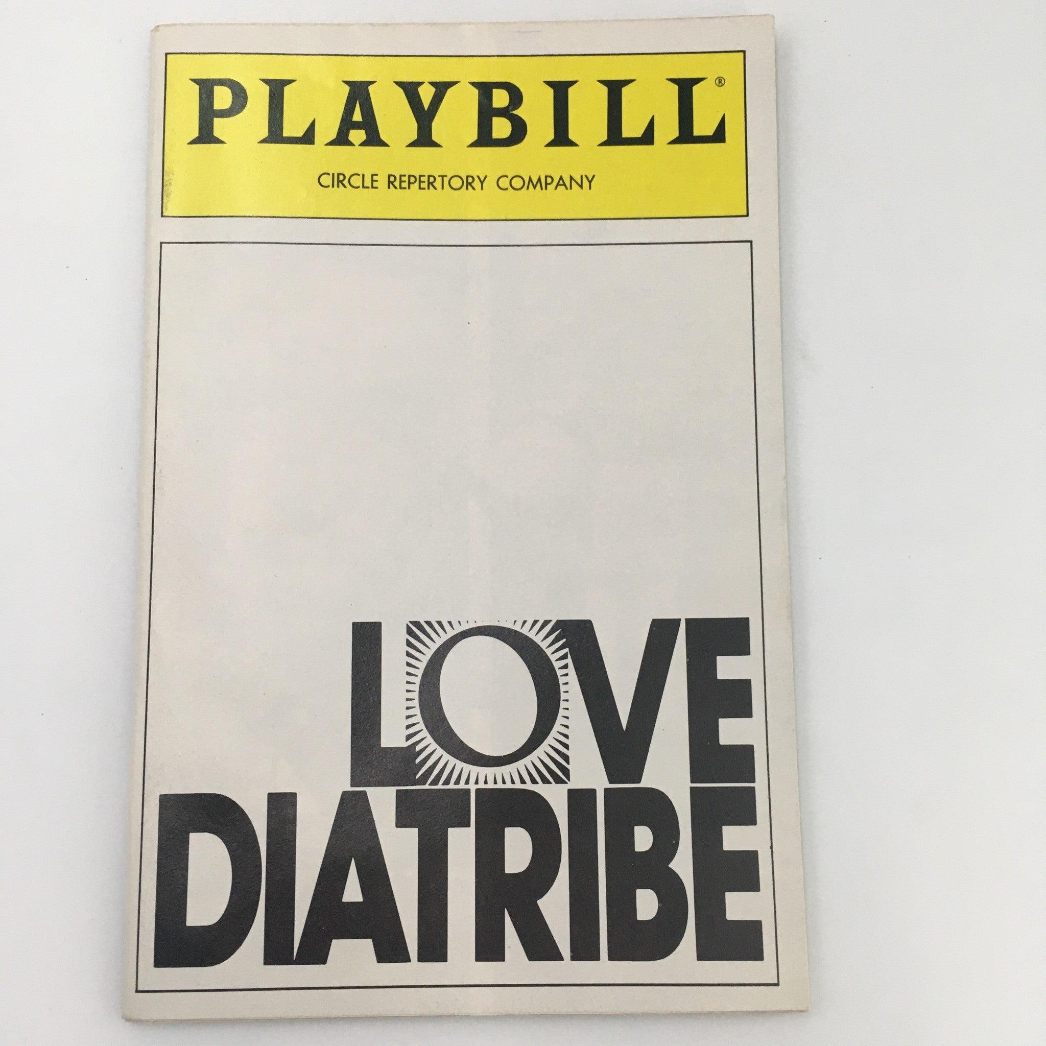 1990 Playbill Circle Repertory Company 'Love Diatribe' Amy Aquino, Lynn Cohen