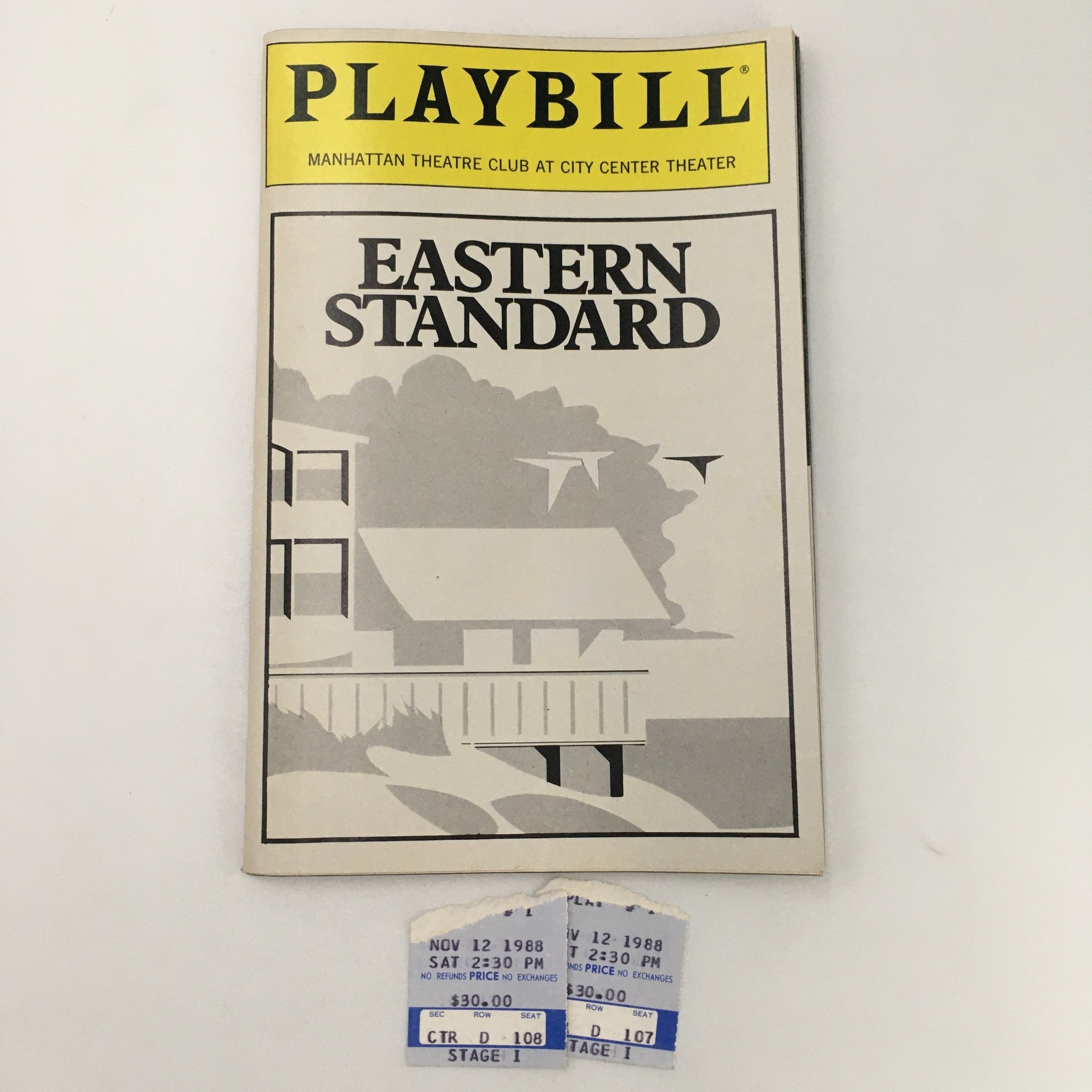 1988 Playbill Manhattan Theatre Club 'Eastern Standard' by Richard Greenberg