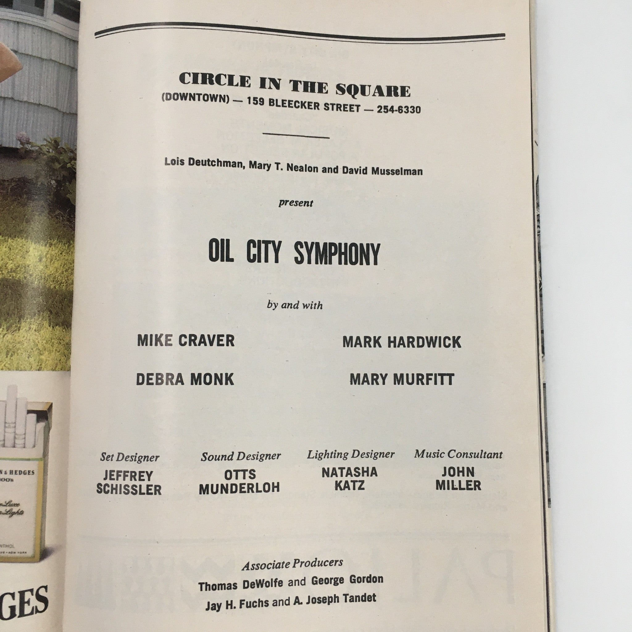 1988 Playbill Circle in the Square Theatre ‘Oil City Symphony’ by Mike Craver