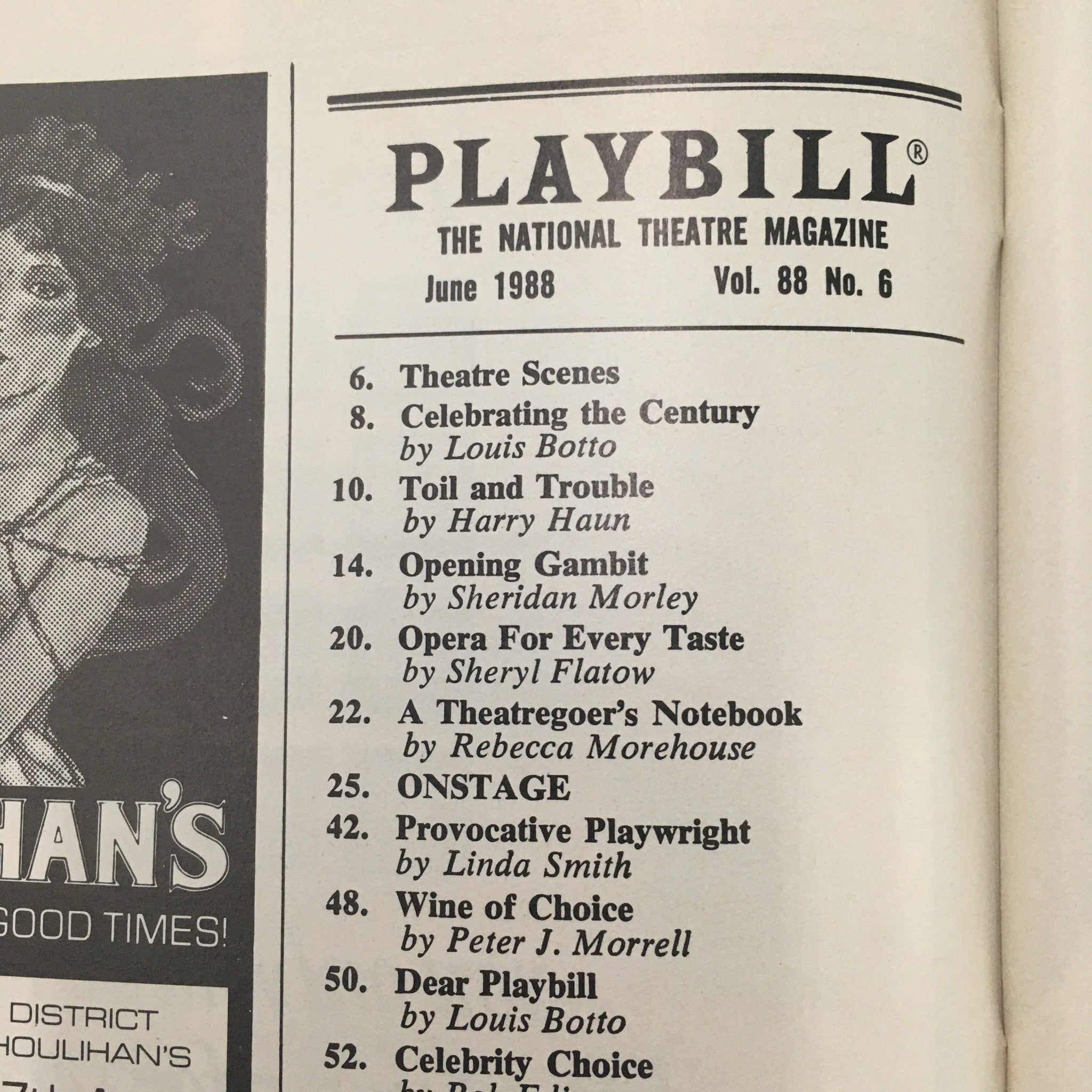 1988 Playbill Joyce Theater ‘Green Card’ Written & Directed by Joanne Akalaitis