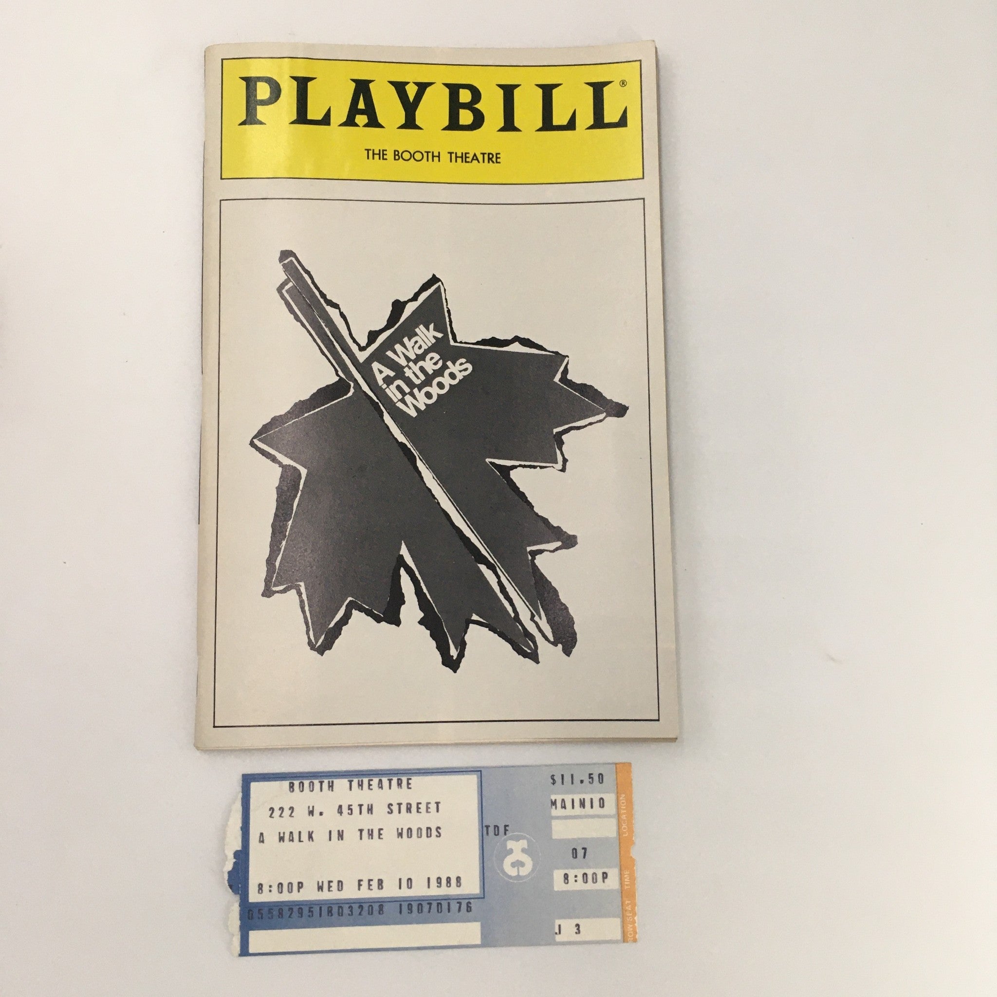 1988 Playbill Booth Theatre ‘A Walk in the Woods’ by Lee Blessing