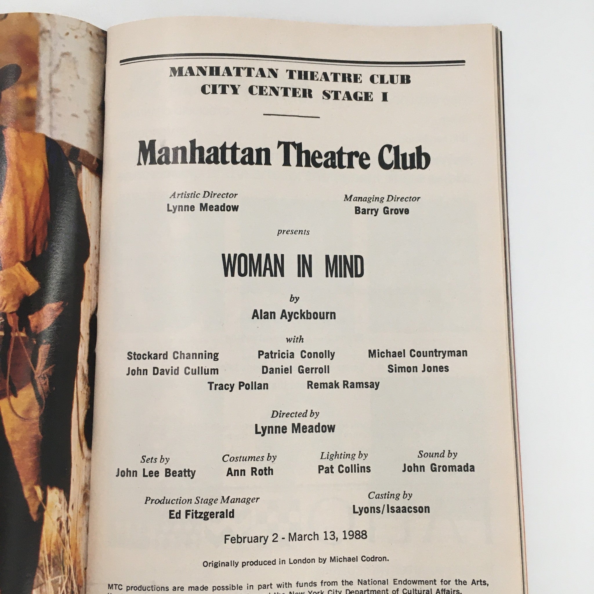 1988 Playbill Manhattan Theatre Club ‘Woman in Mind’ by Alan Ayckbourn