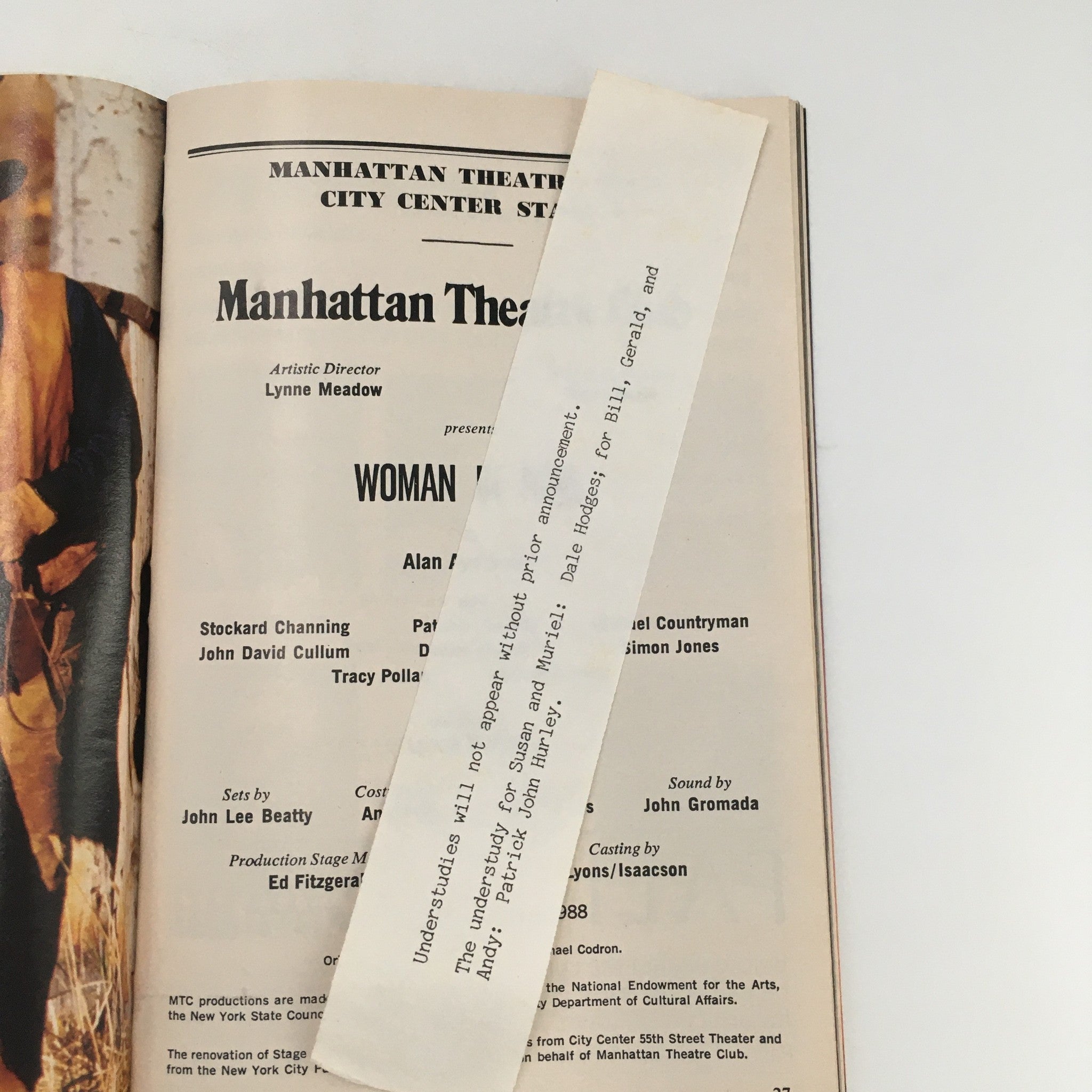 1988 Playbill Manhattan Theatre Club ‘Woman in Mind’ by Alan Ayckbourn