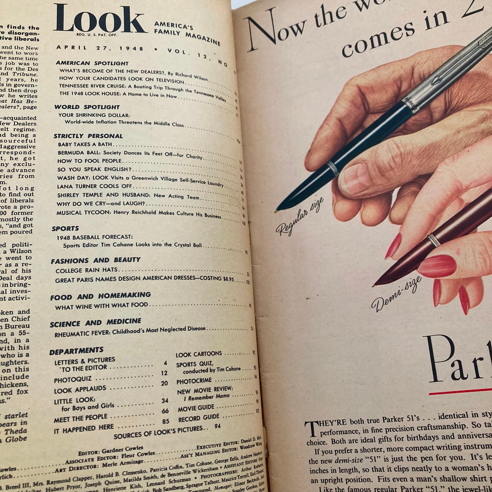 VTG Look Magazine April 27 1948 What's Become of The New Dealers? No Label