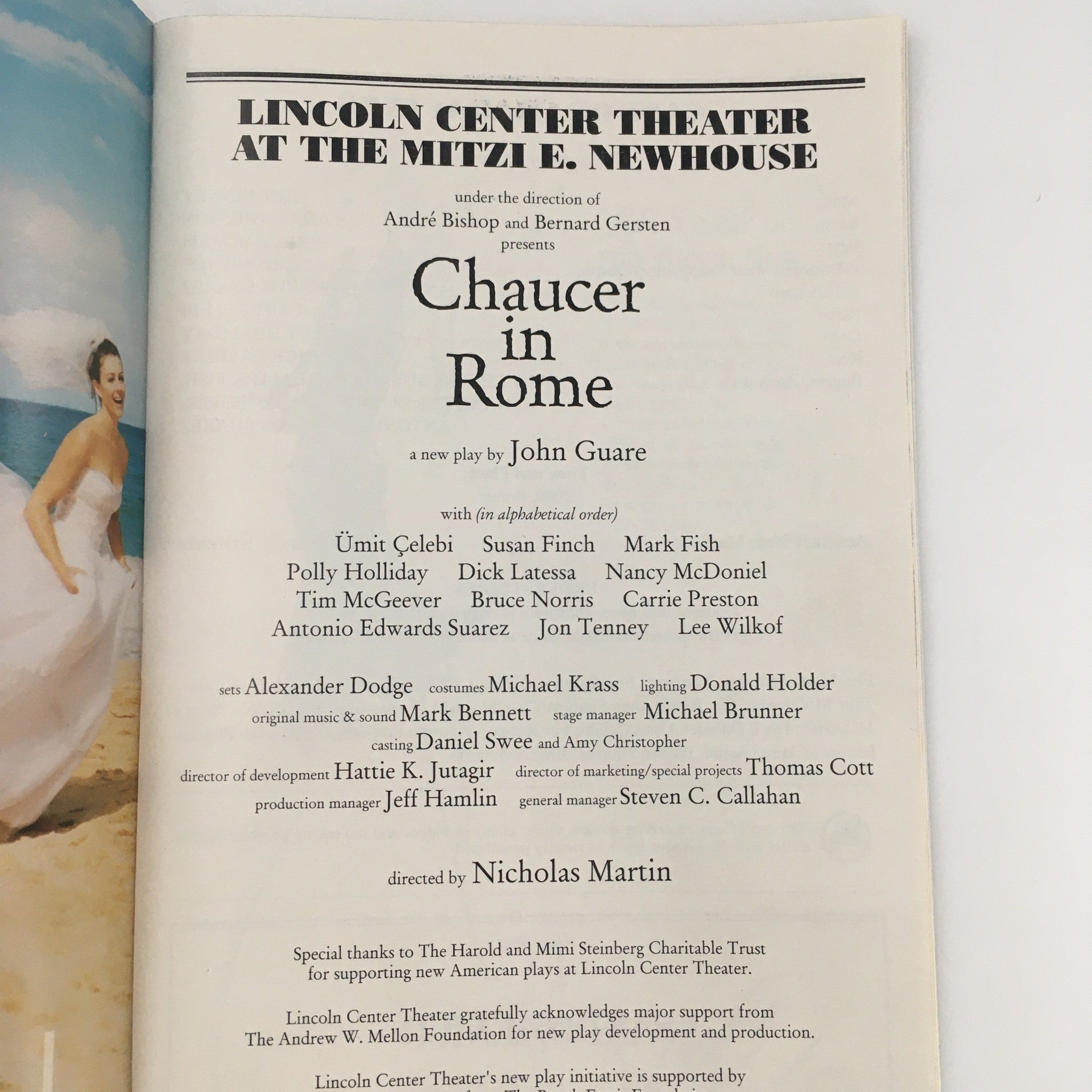 2001 Playbill Lincoln Center Mitzi E. Newhouse ‘Chaucer in Rome’ by John Guare